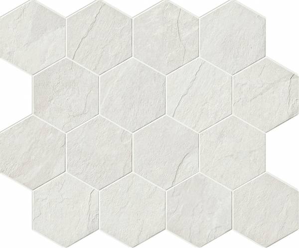 landmark 9mm essence montauk white hexagon mosaic 12x12x9mm matte rectified porcelain tile distributed by surface group international