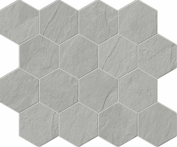 landmark 9mm essence montauk grey hexagon mosaic 12x12x9mm matte rectified porcelain tile distributed by surface group international