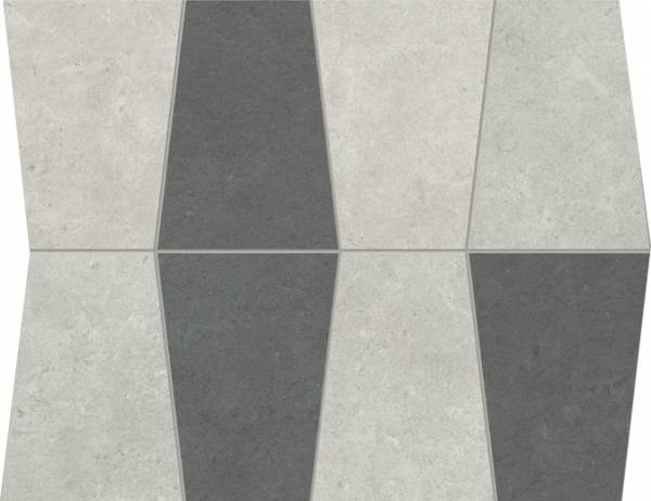 landmark 9mm frame geometric multi dark mos g tapered mosaic 12x10x9mm matte rectified porcelain tile distributed by surface group international