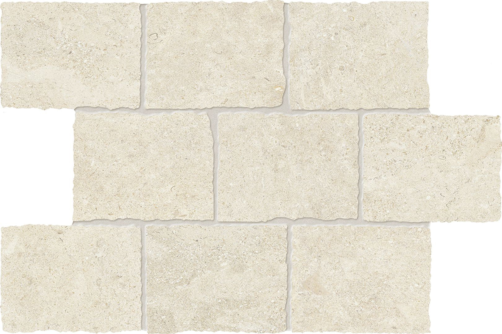 Landscape Avorio porcelain mosaic tile by Emil, silktech finish, 11 13/16"x17 11/16"x9.5-mm size. Premium Italian porcelain for floors and walls.