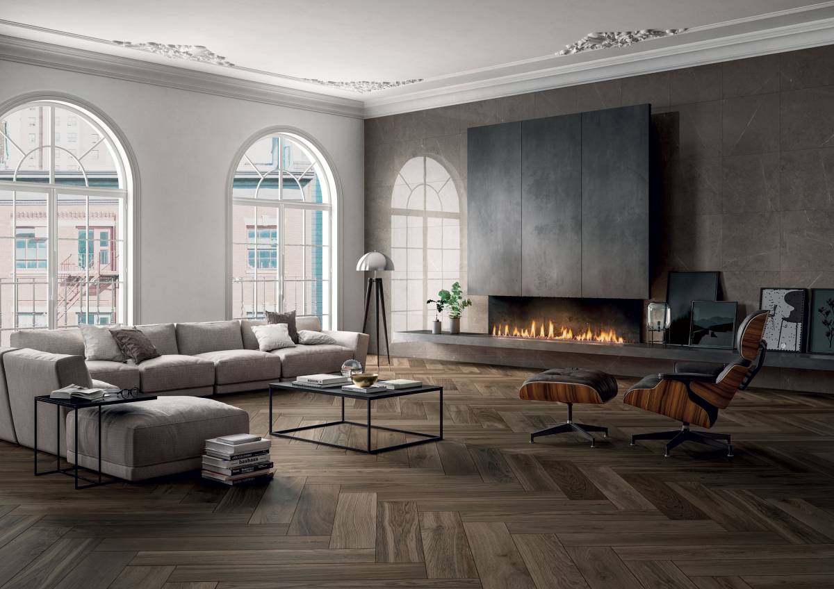 TRUE Classic Oak porcelain field tile, product image 2, 8"×40"×11/32" size. Premium porcelain for floors and walls.