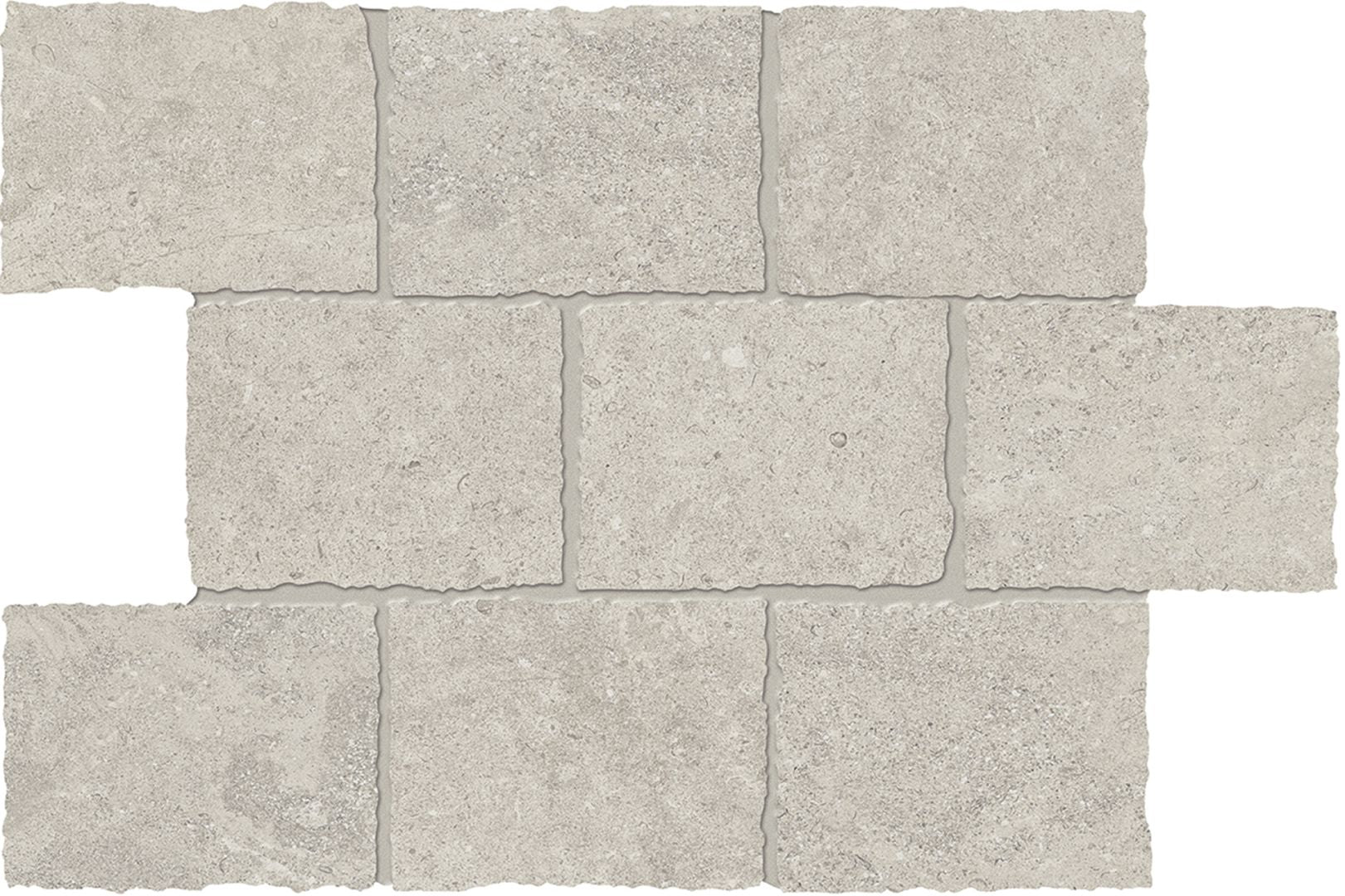 Landscape Cenere porcelain mosaic tile by Emil, silktech finish, 11 13/16"x17 11/16"x9.5-mm size. Premium Italian porcelain for floors and walls.