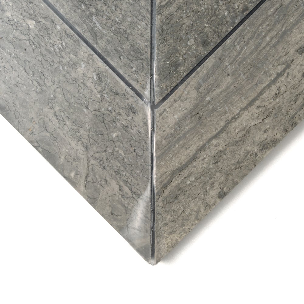 Haisa Blue Chevron Marble Field Tile (13"×10"×3/8" | honed | straight cut)