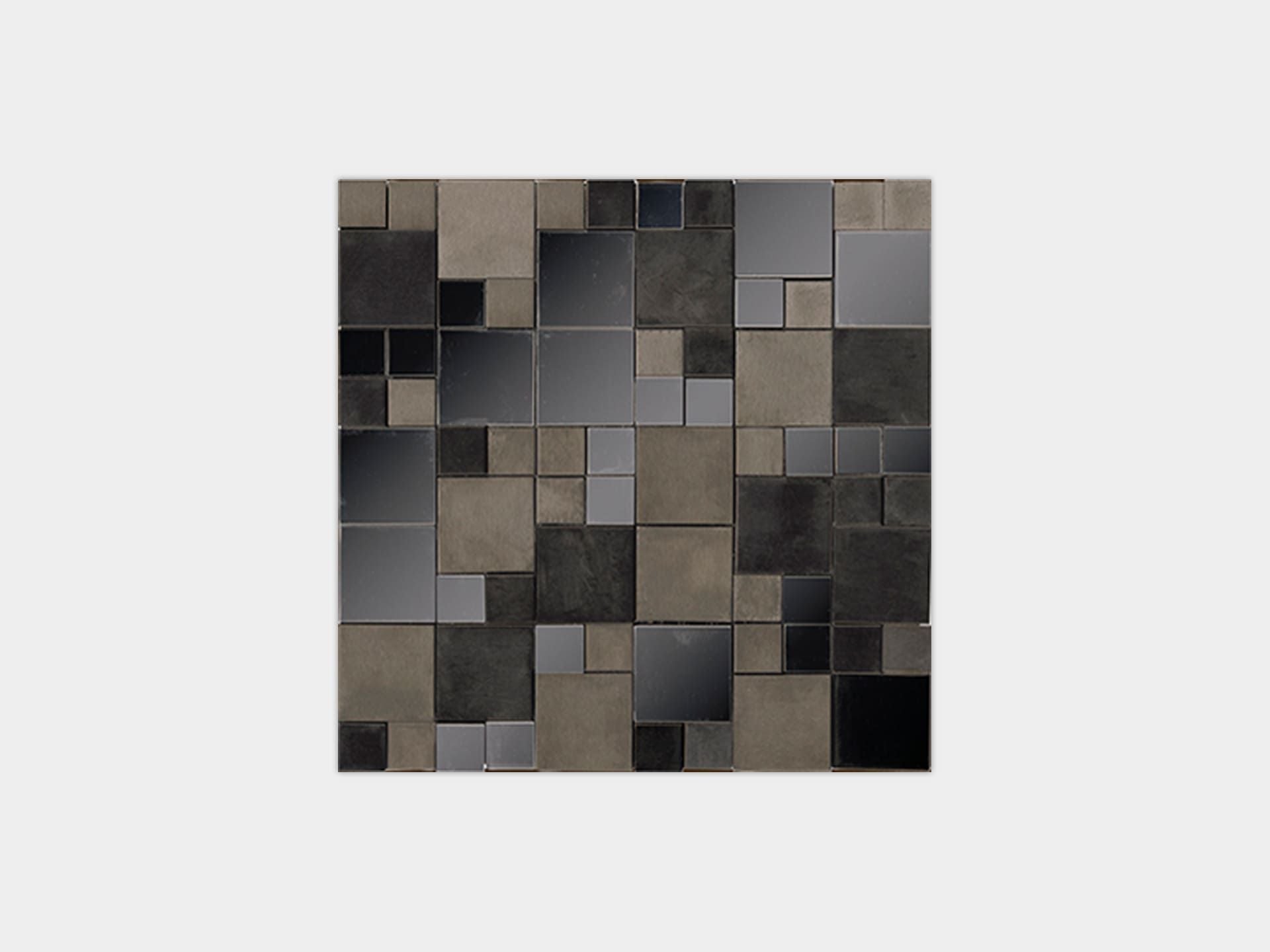 Metal Acero Anthracite Mini 3D Cubes Mosaic (12x12x8-mm | matt-gloss)