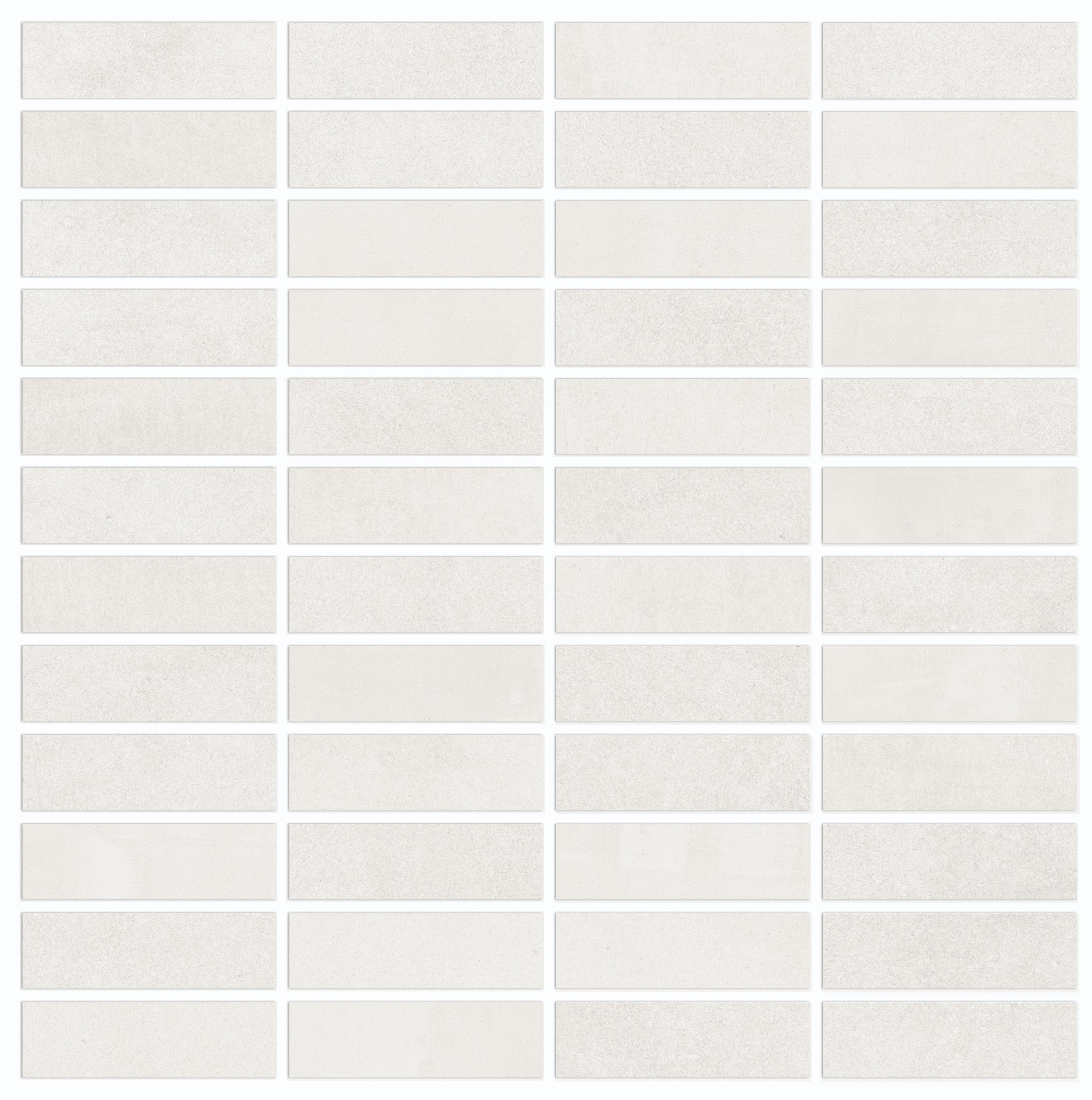 Vision Color Star White porcelain mosaic, top-down product view, 12"×12"×11/32" size. Premium porcelain for floors and walls.