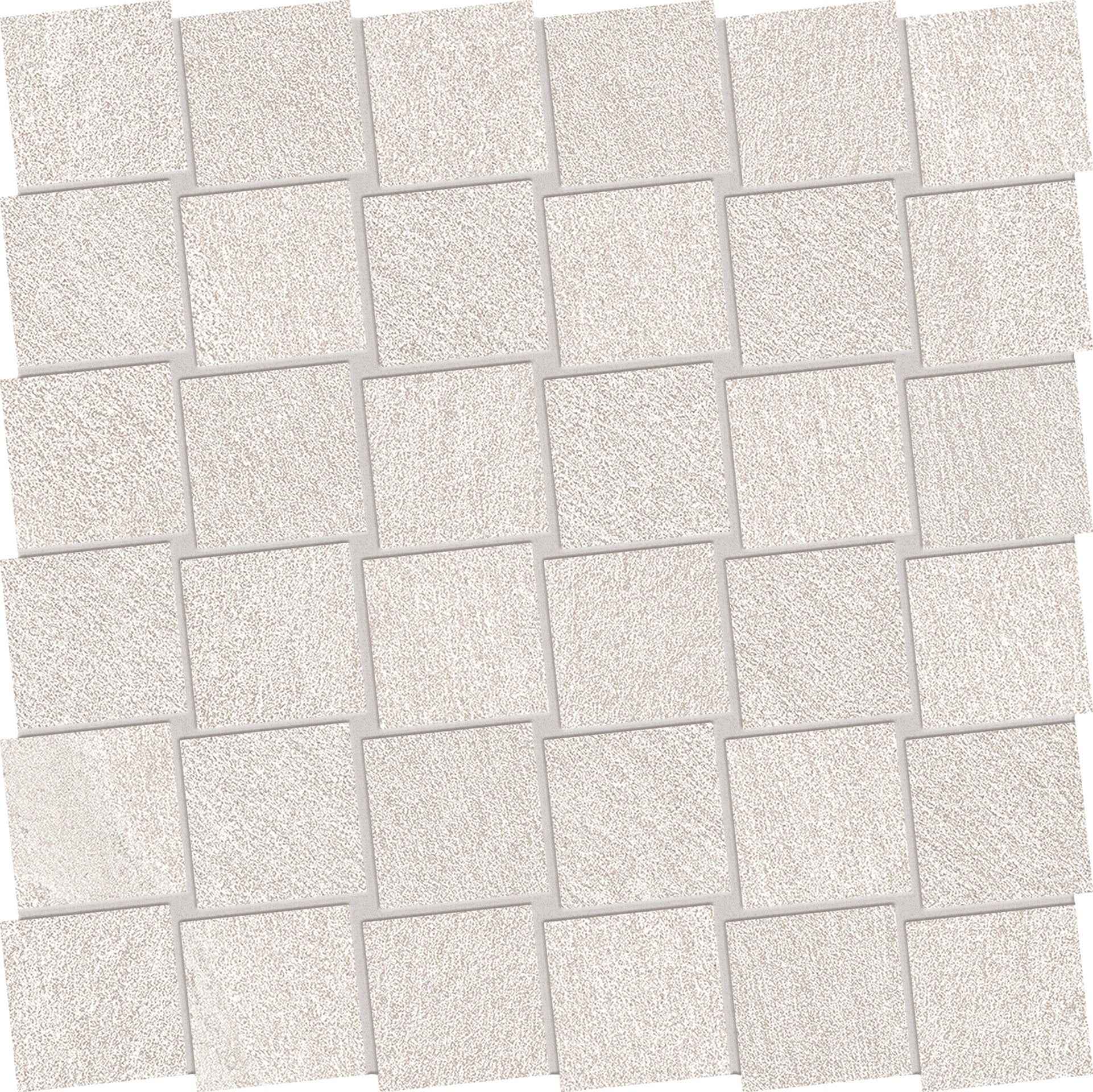 Stone Talk White porcelain mosaic tile by Emil, naturale finish, 11 13/16"x11 13/16"x9.5-mm size. Premium Italian porcelain for floors and walls.
