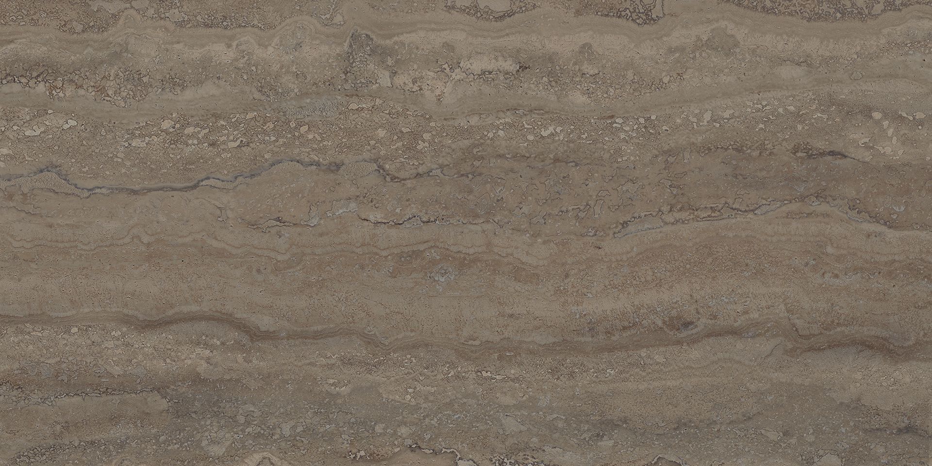 Unique Travertine Chocolate porcelain field tile by Emil, naturale finish, 23 5/8"x47 1/4"x9.5-mm size. Premium Italian porcelain for floors and walls.
