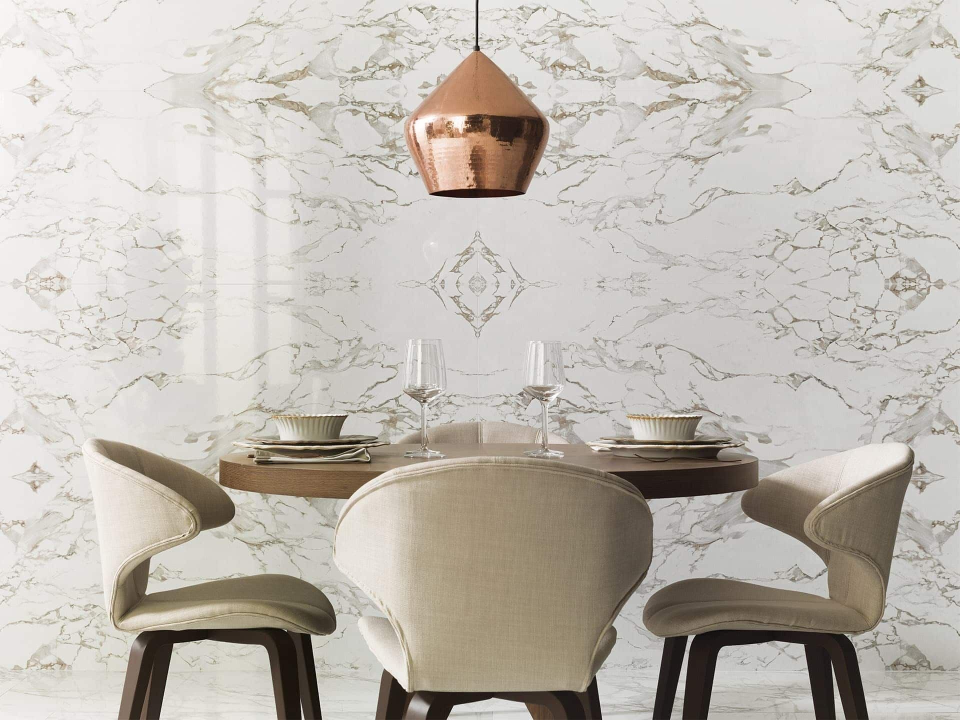 Massa White Bookmatch Wall Tile (23x59x10.5-mm | gloss)