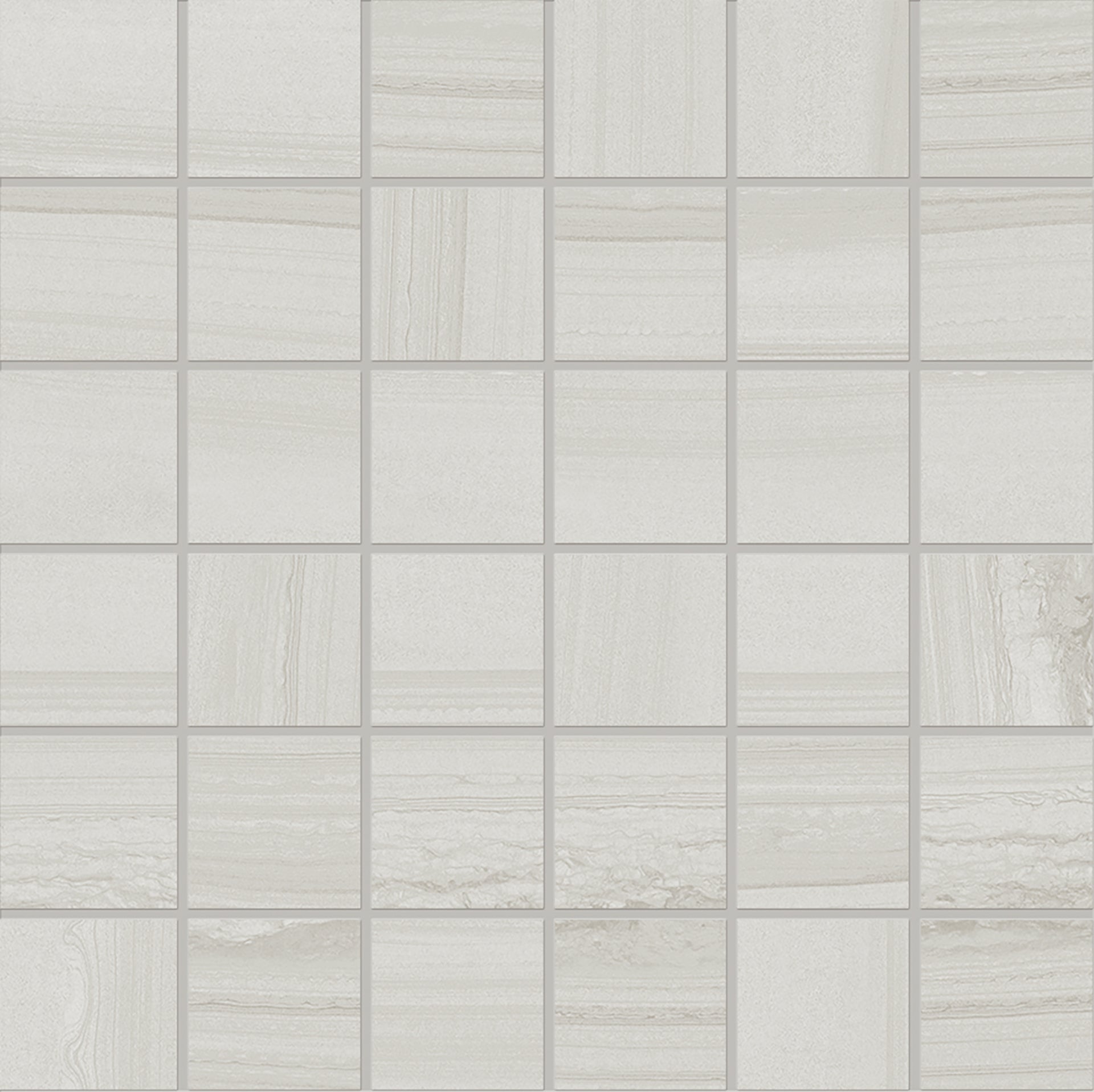 Varana Stone Light Grey porcelain mosaic tile by Emil, 1 15/16"x1 15/16"x9-mm size. Premium Italian porcelain for floors and walls.