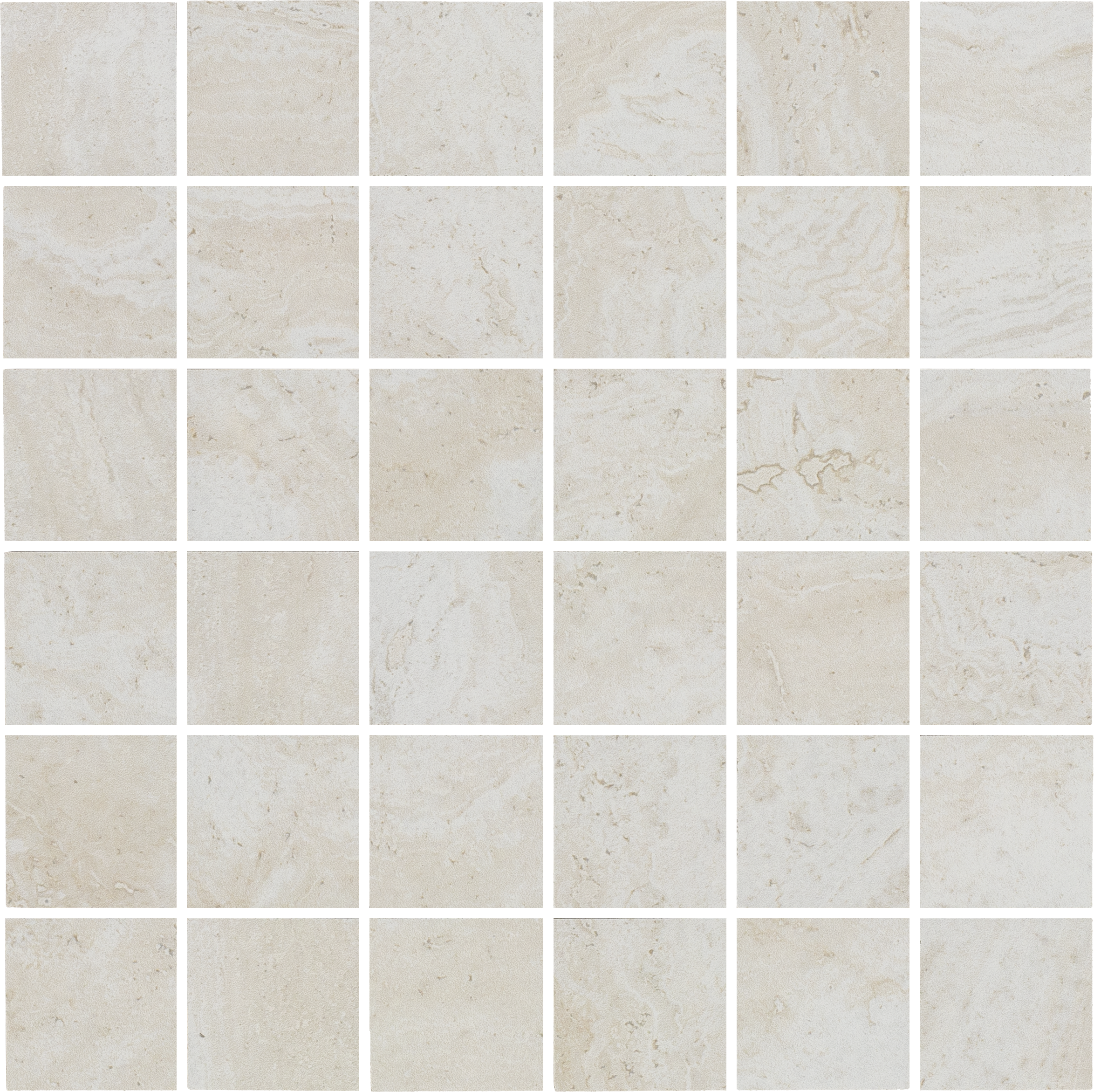 ROMAN ECHO: Ivory Insula Straight Stack 2X2 Mosaic (12"x12"x8-mm | natural | rectified)