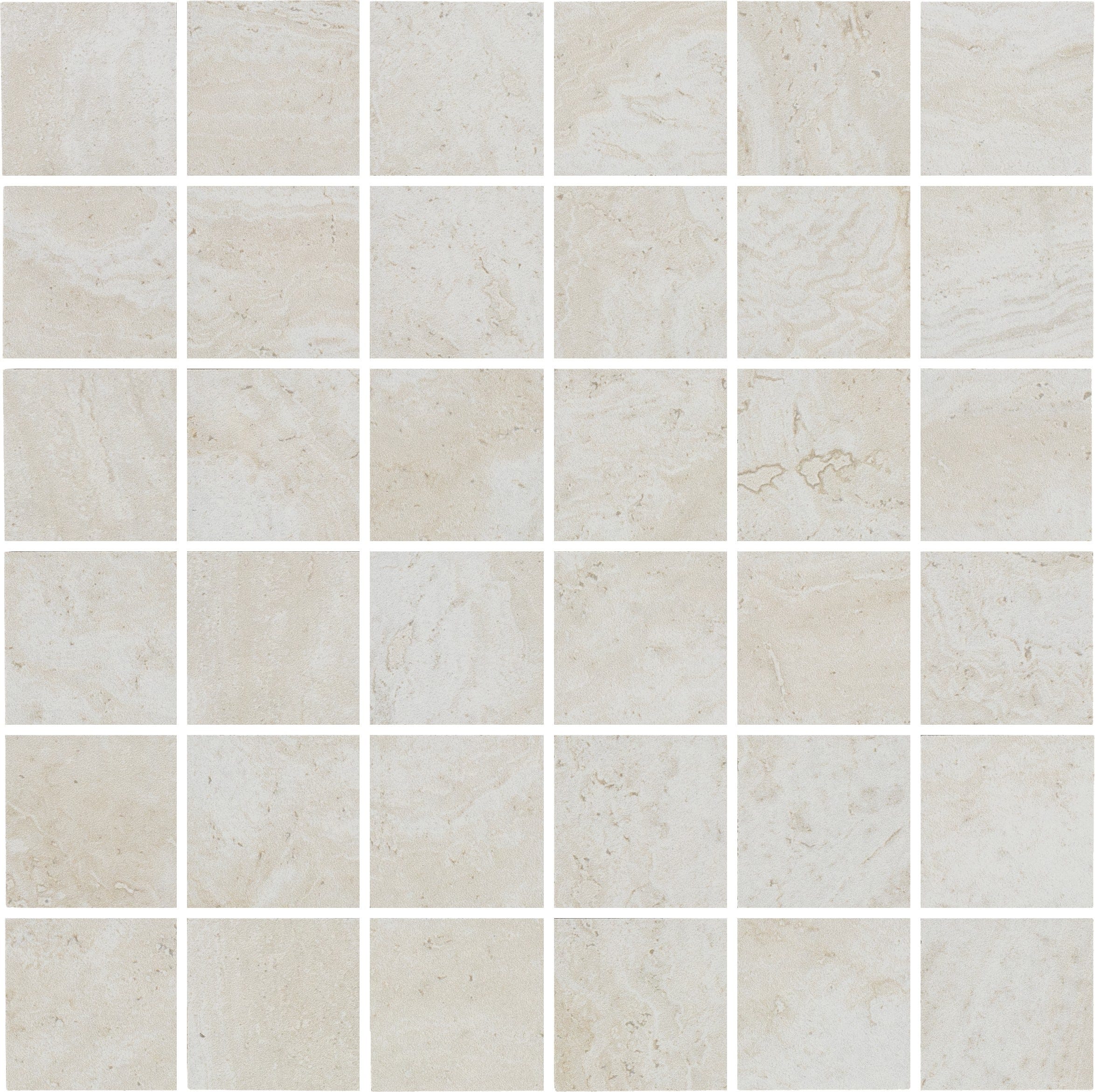 ROMAN ECHO: Ivory Insula Straight Stack 2X2 Mosaic (12"x12"x8-mm | natural | rectified)