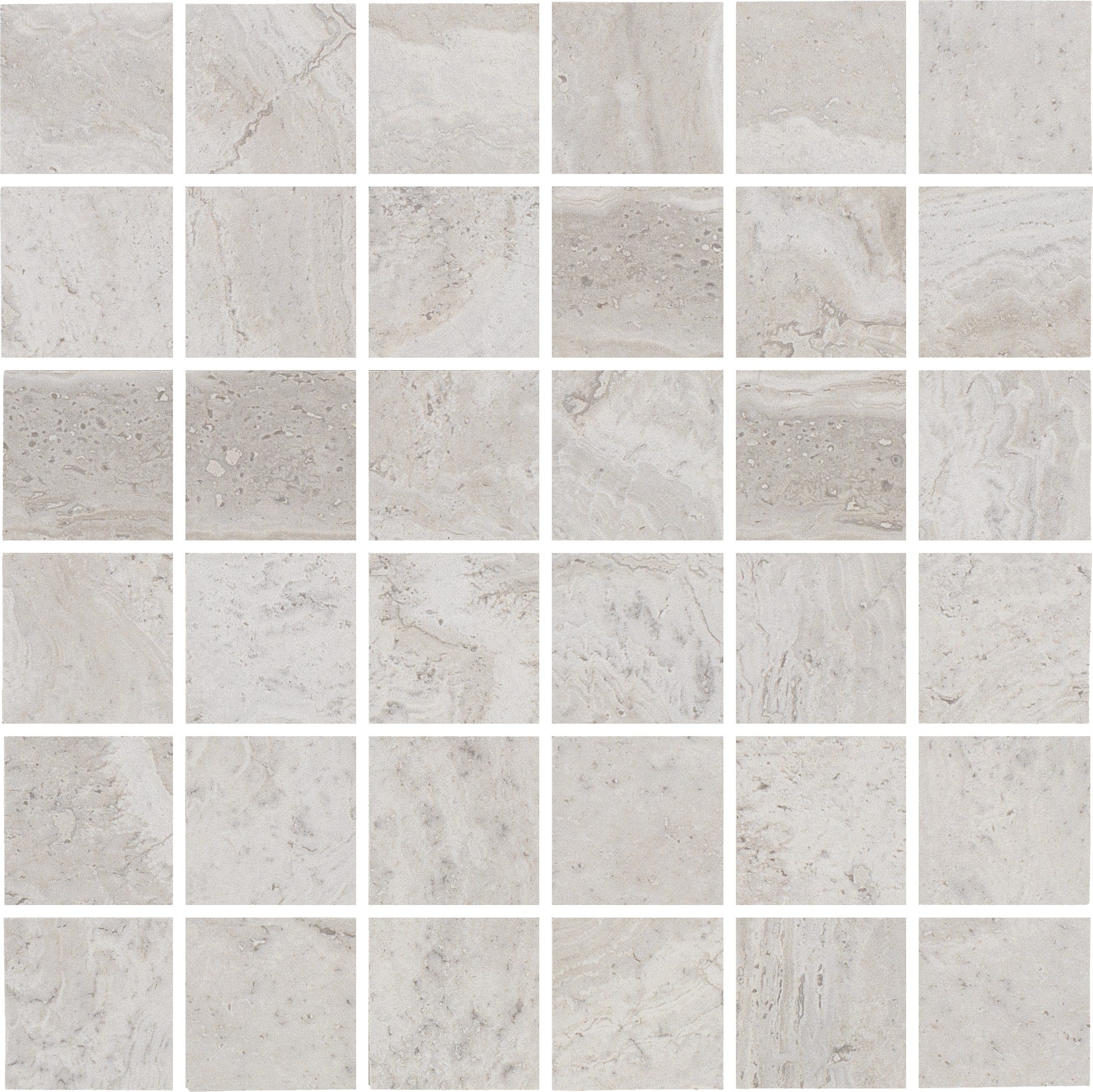 ROMAN ECHO: Silver Senate Straight Stack 2X2 Mosaic (12"x12"x8-mm | natural | rectified)