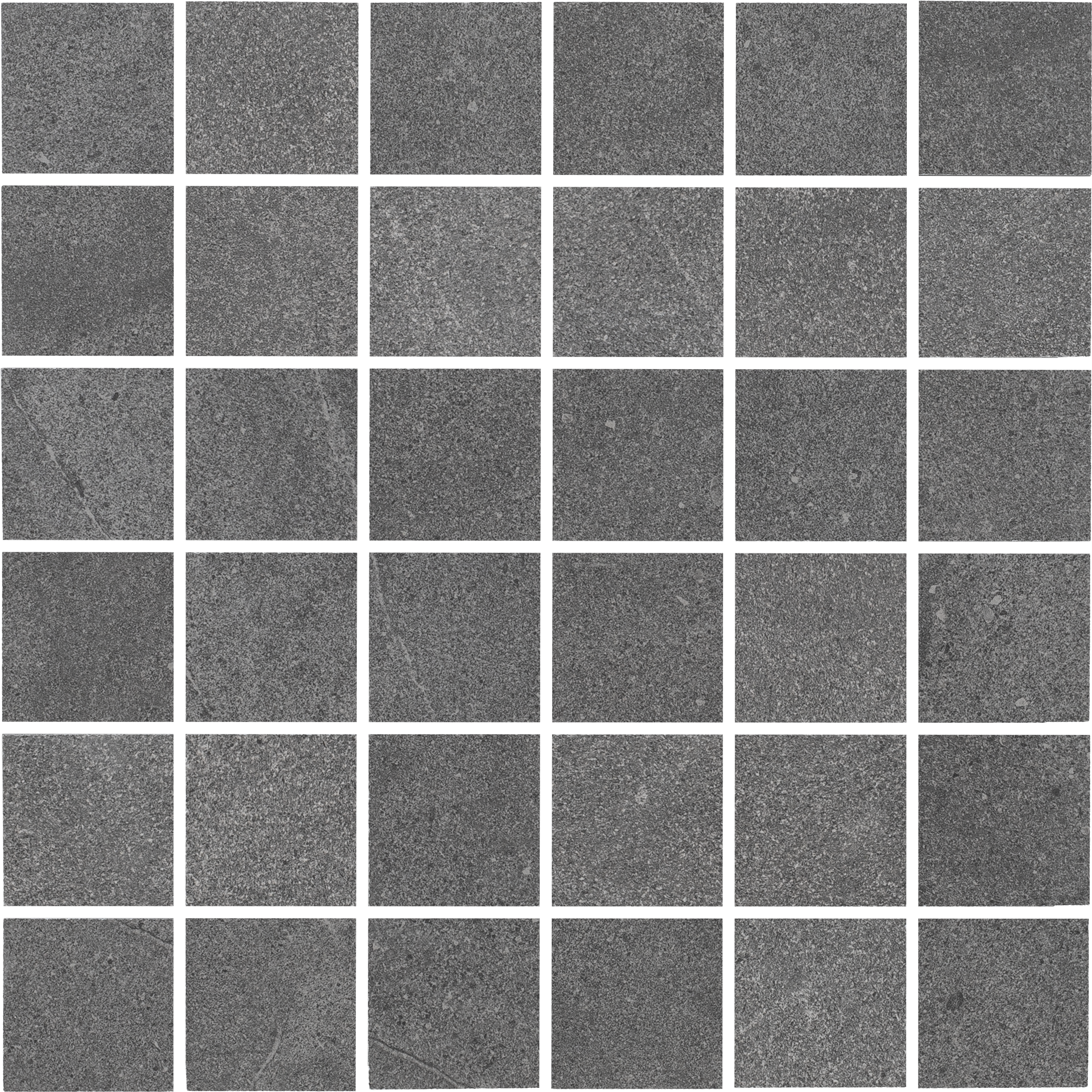 LUSTROUS RIVIERA: Ashen Rivulet Straight Stack 2X2 Mosaic (12"x12"x8-mm | natural | rectified)