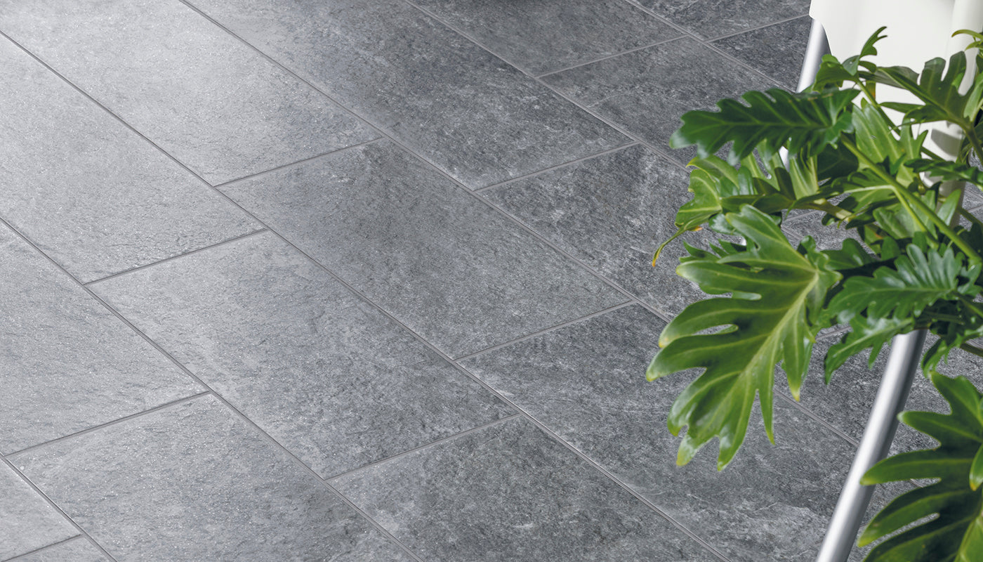 Externa Grigio porcelain field tile by Emil, naturale finish, 7 7/8"x15 3/4"x9.5-mm size. Premium Italian porcelain for floors and walls.