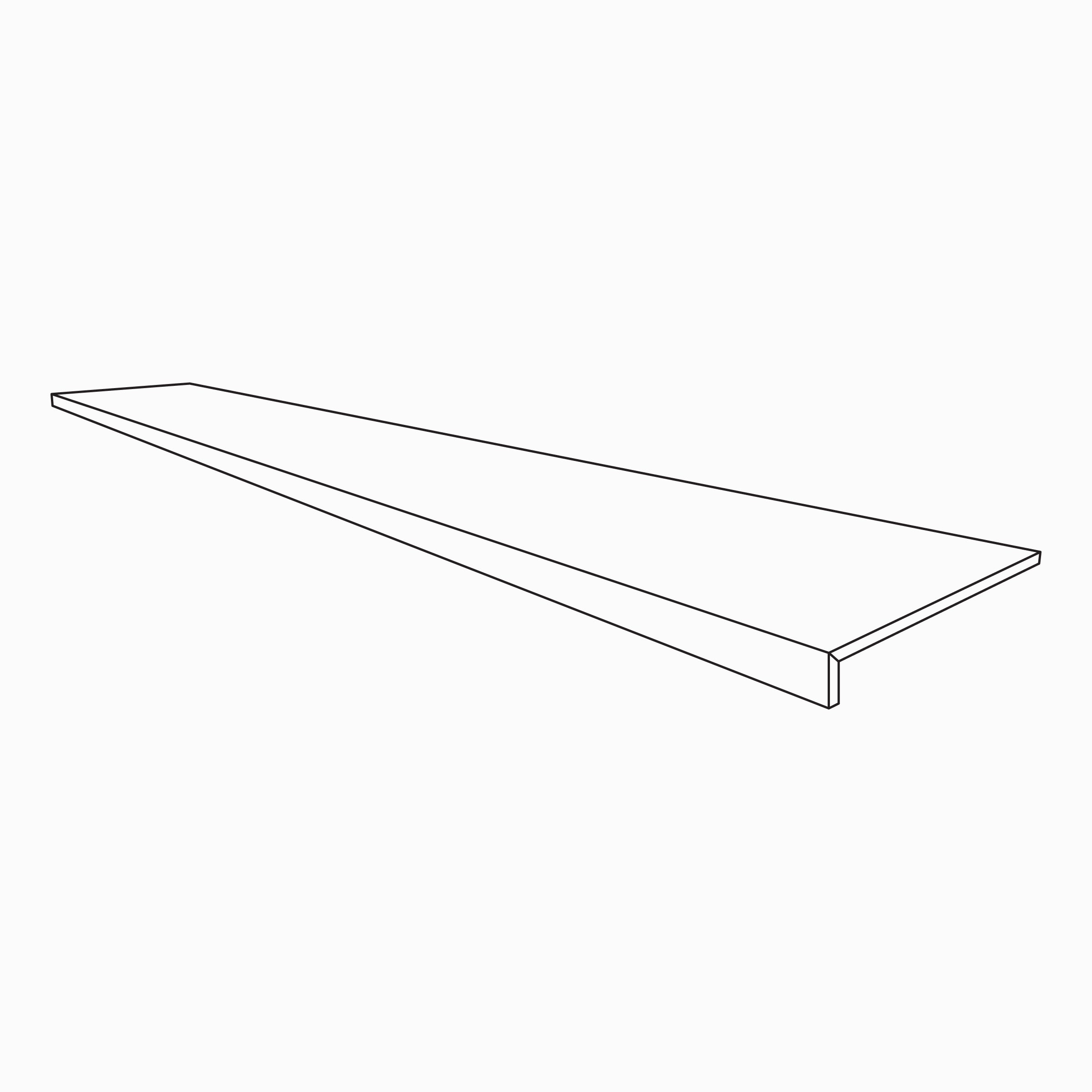 JEM: Adagio White L-Shaped Top Prefab Slab (5"x96"x12mm | matte)
