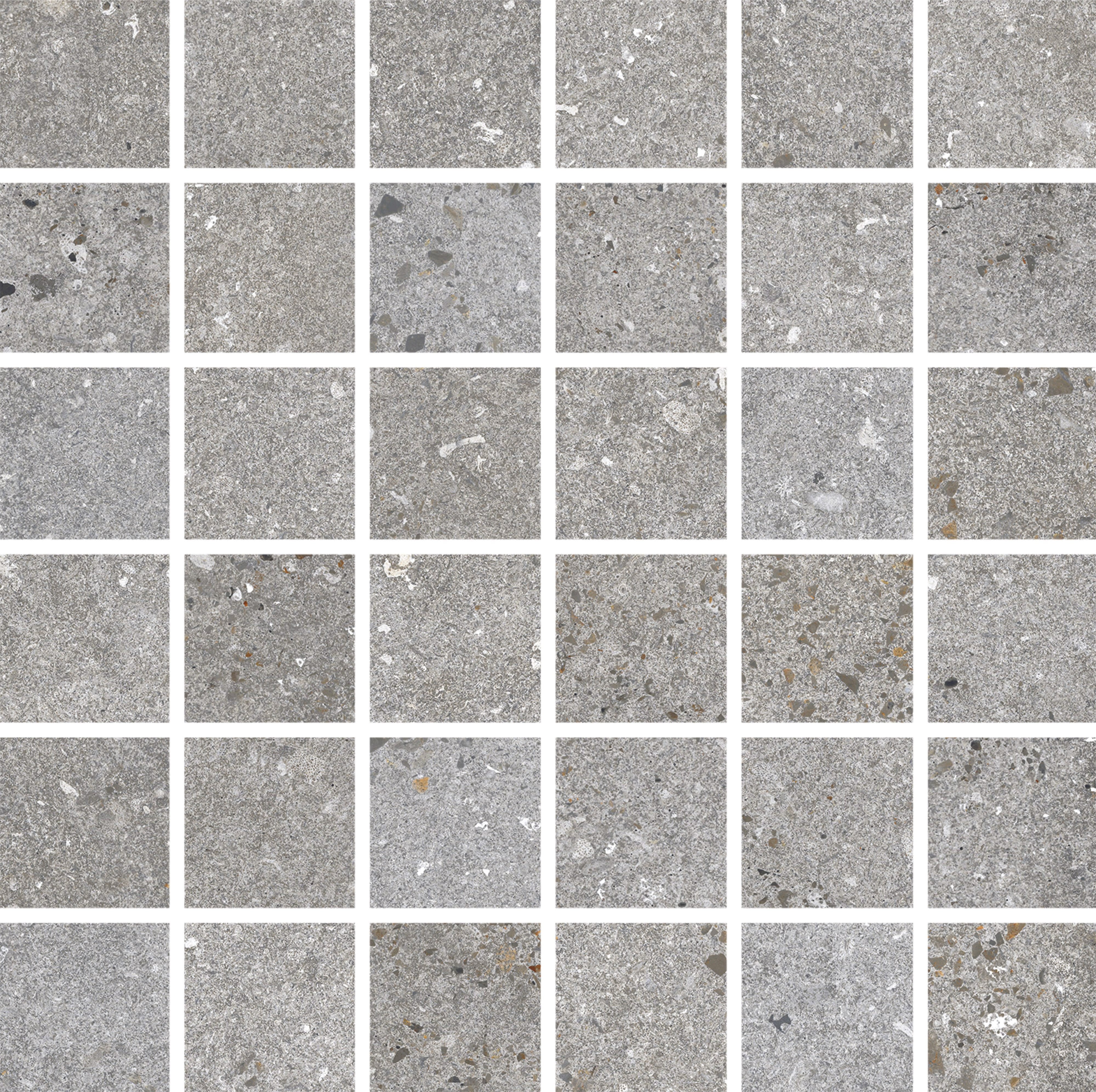 ETHEREAL ELEMENTS: Silver Serenity Straight Stack 2X2 Mosaic (12"x12"x8-mm | natural | rectified)