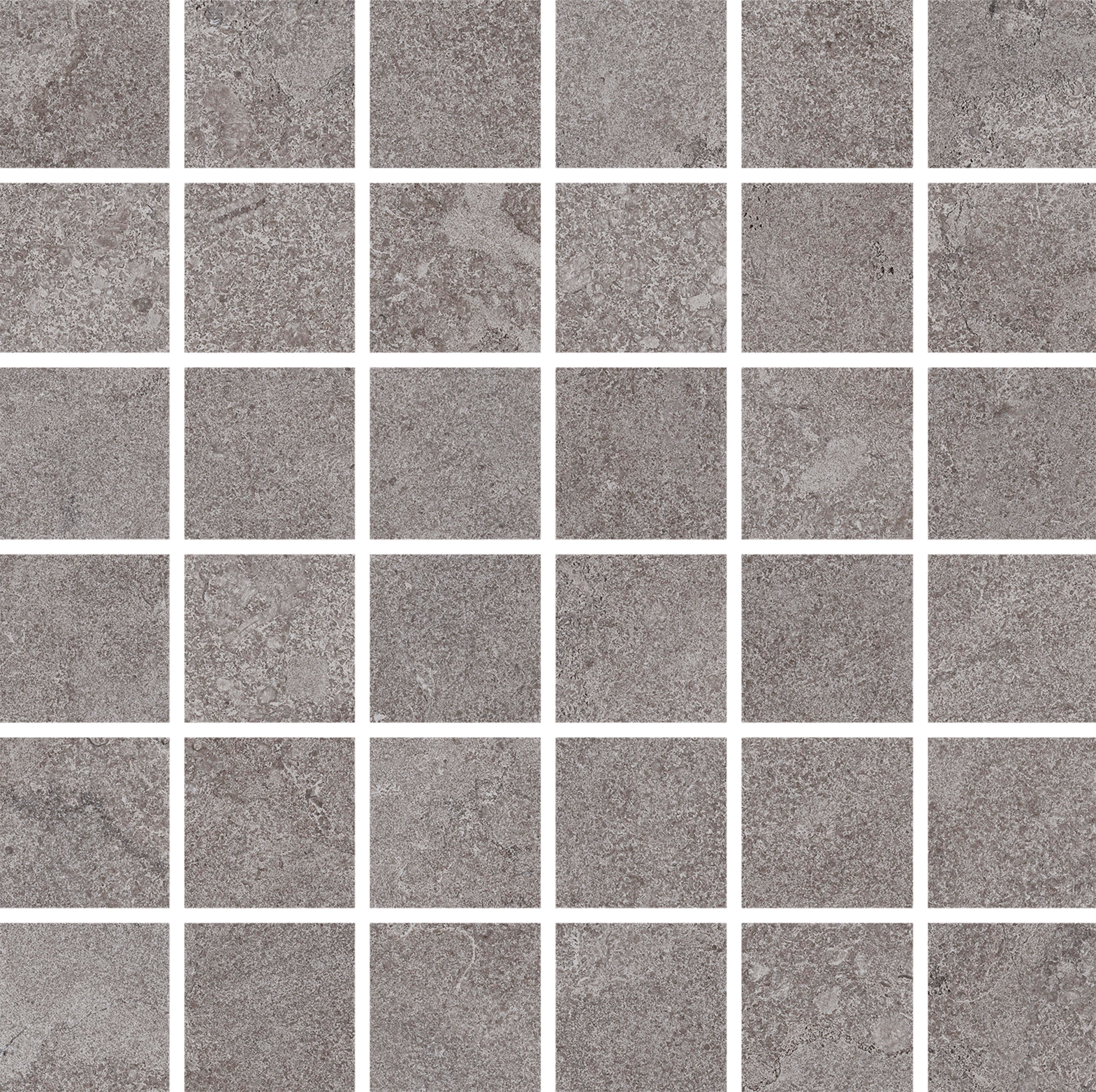 AURORA ELEGANCE: Ashen Dawn Straight Stack 2X2 Mosaic (12"x12"x8-mm | natural | rectified)