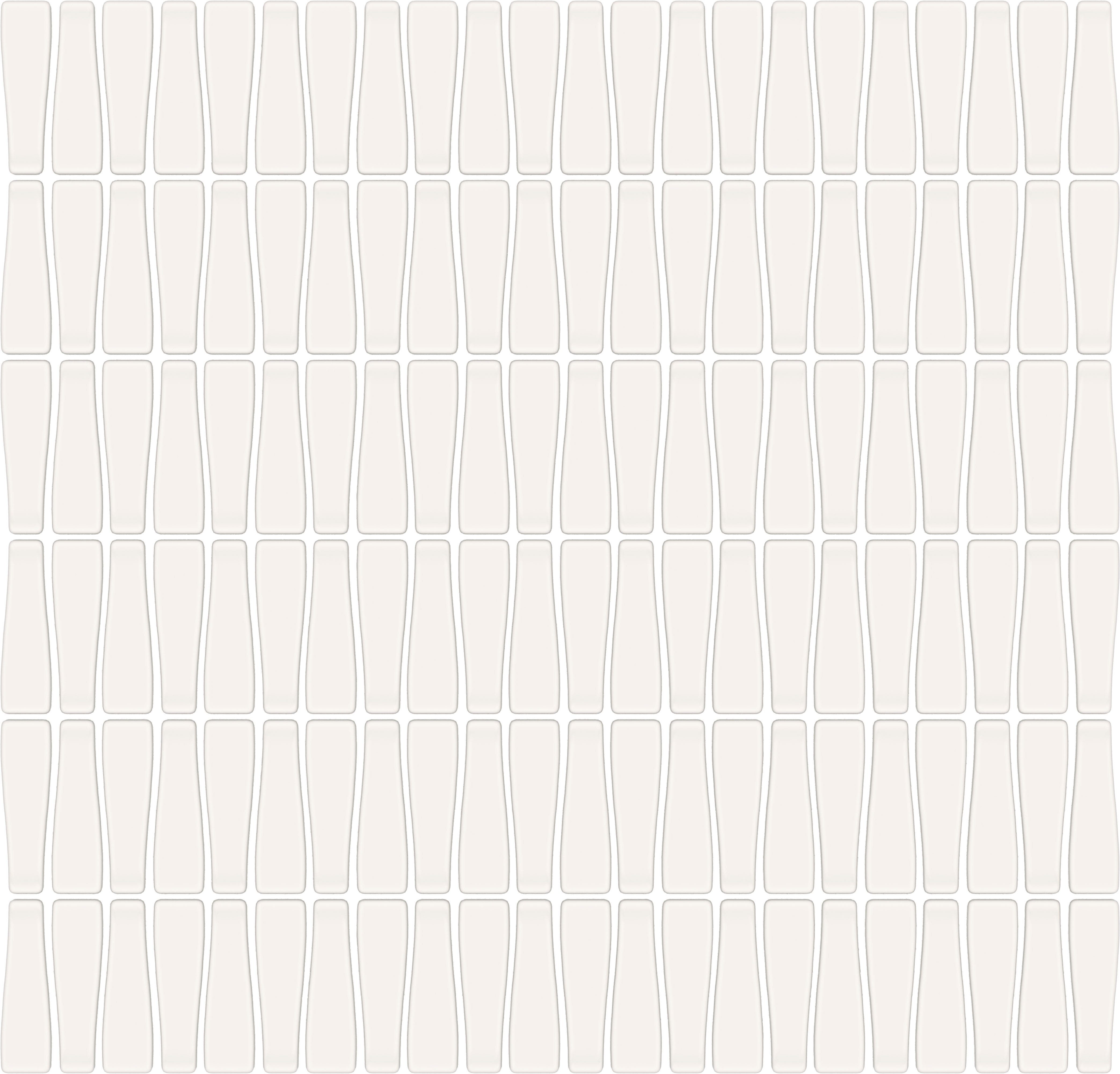 CADENCE GLASS: Crescendo White Tapered Mosaic (12"x12"x6-mm | matte | pressed)