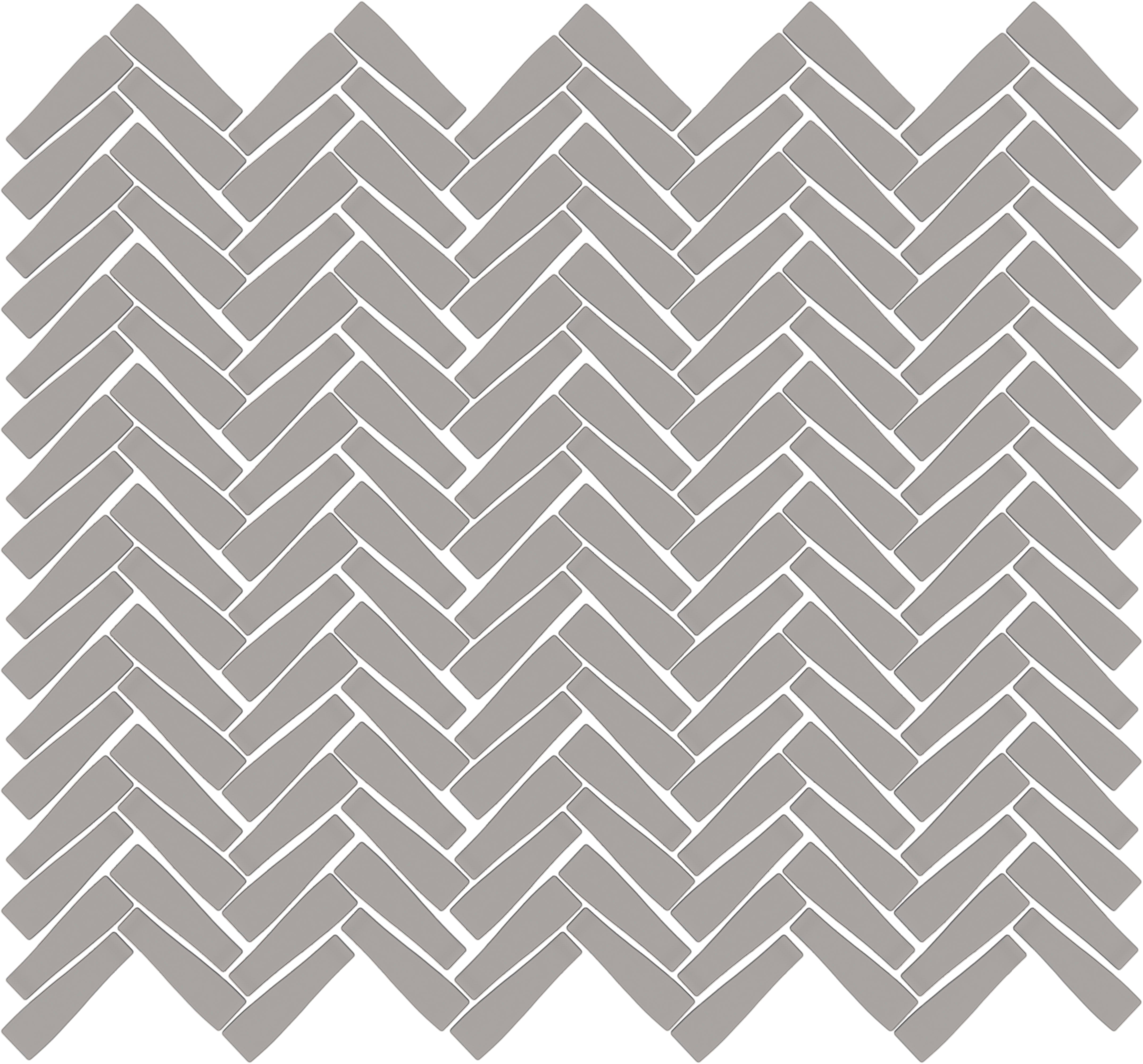 CADENCE GLASS: Steel String Herringbone Mosaic (11"x11"x6-mm | matte | pressed)
