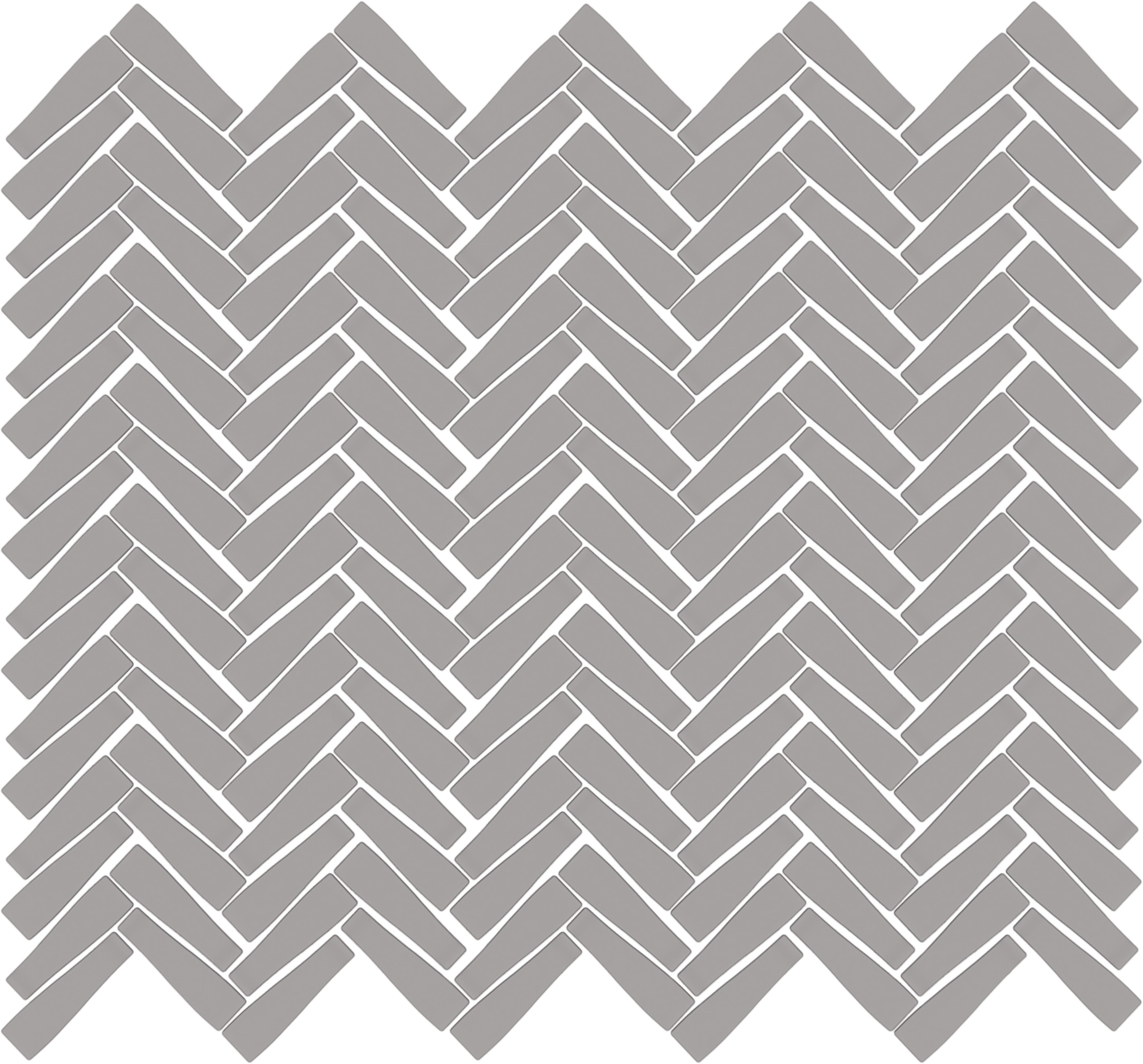 CADENCE GLASS: Steel String Herringbone Mosaic (11"x11"x6-mm | matte | pressed)