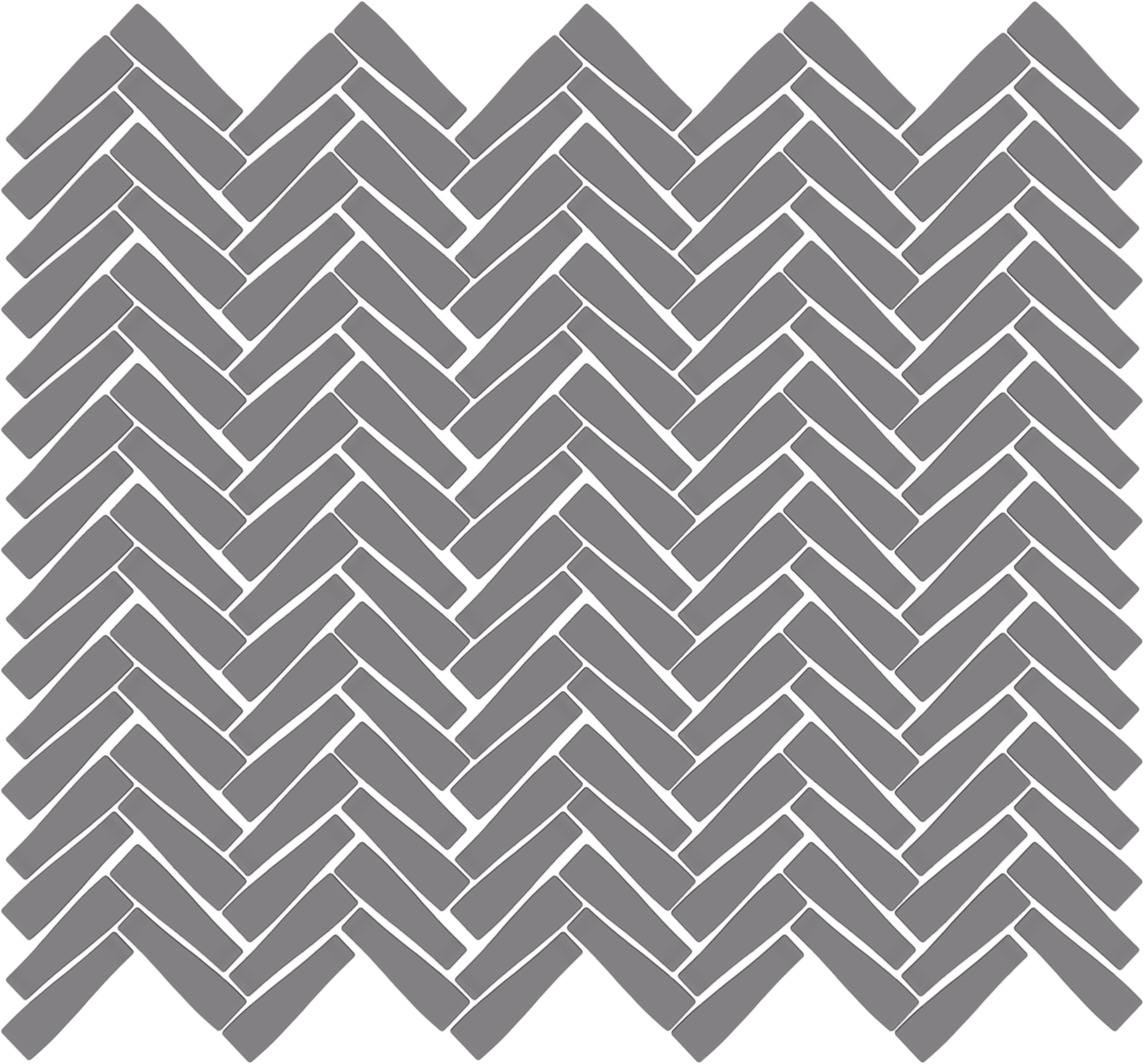 CADENCE GLASS: Smoke Verse Herringbone Mosaic (11"x11"x6-mm | matte | pressed)