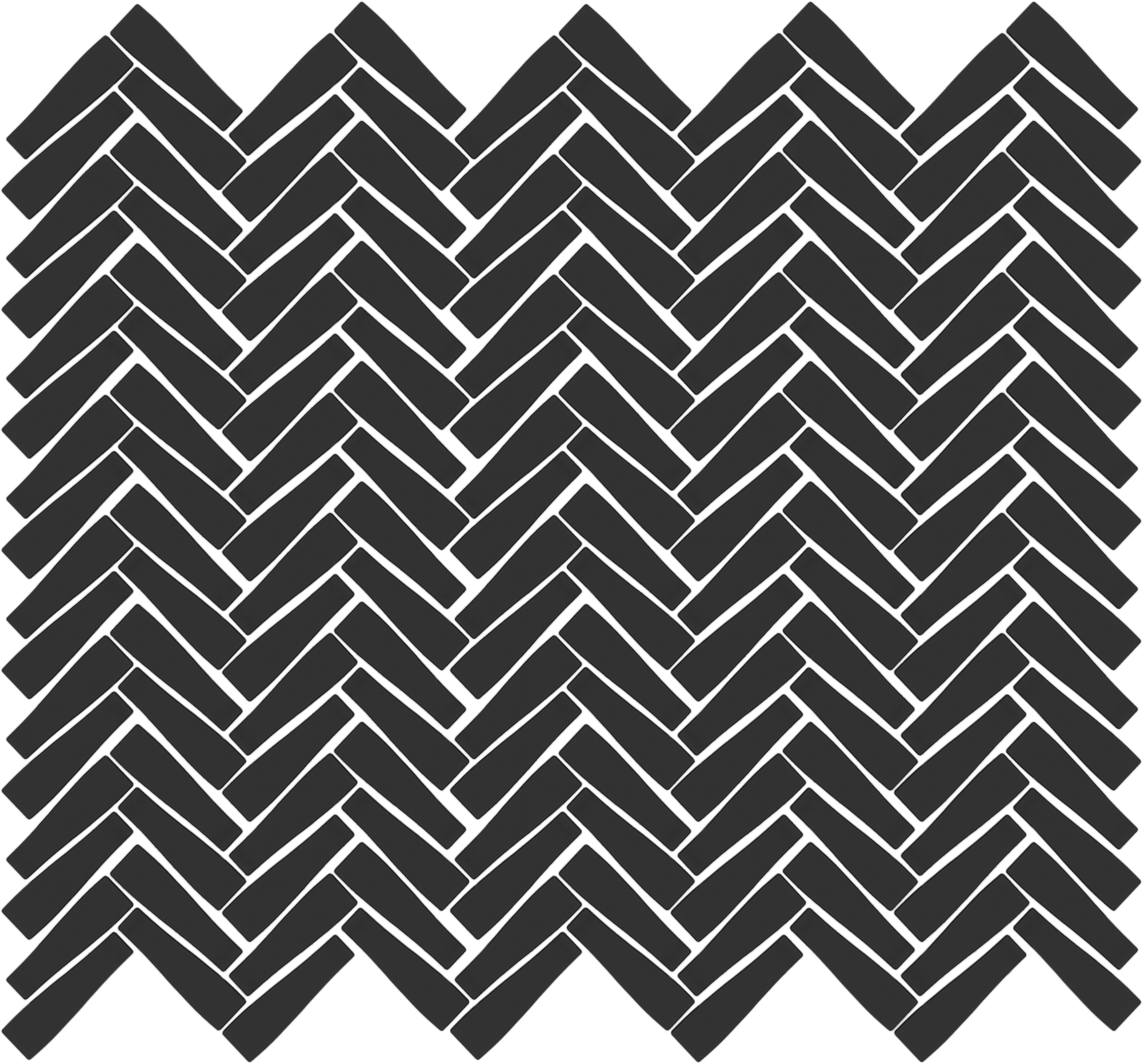 CADENCE GLASS: Midnight Bridge Herringbone Mosaic (11"x11"x6-mm | matte | pressed)