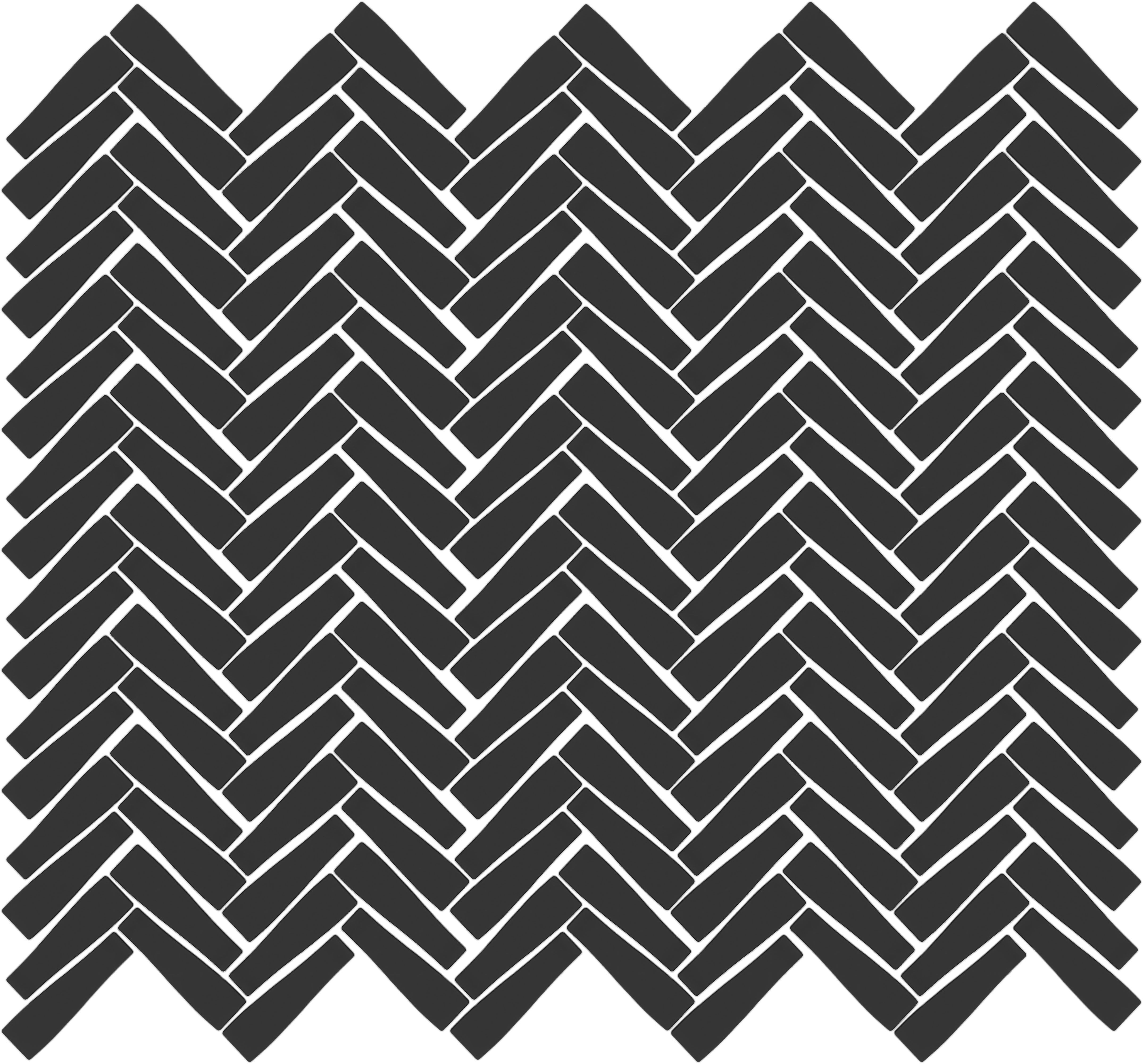 CADENCE GLASS: Midnight Bridge Herringbone Mosaic (11"x11"x6-mm | matte | pressed)