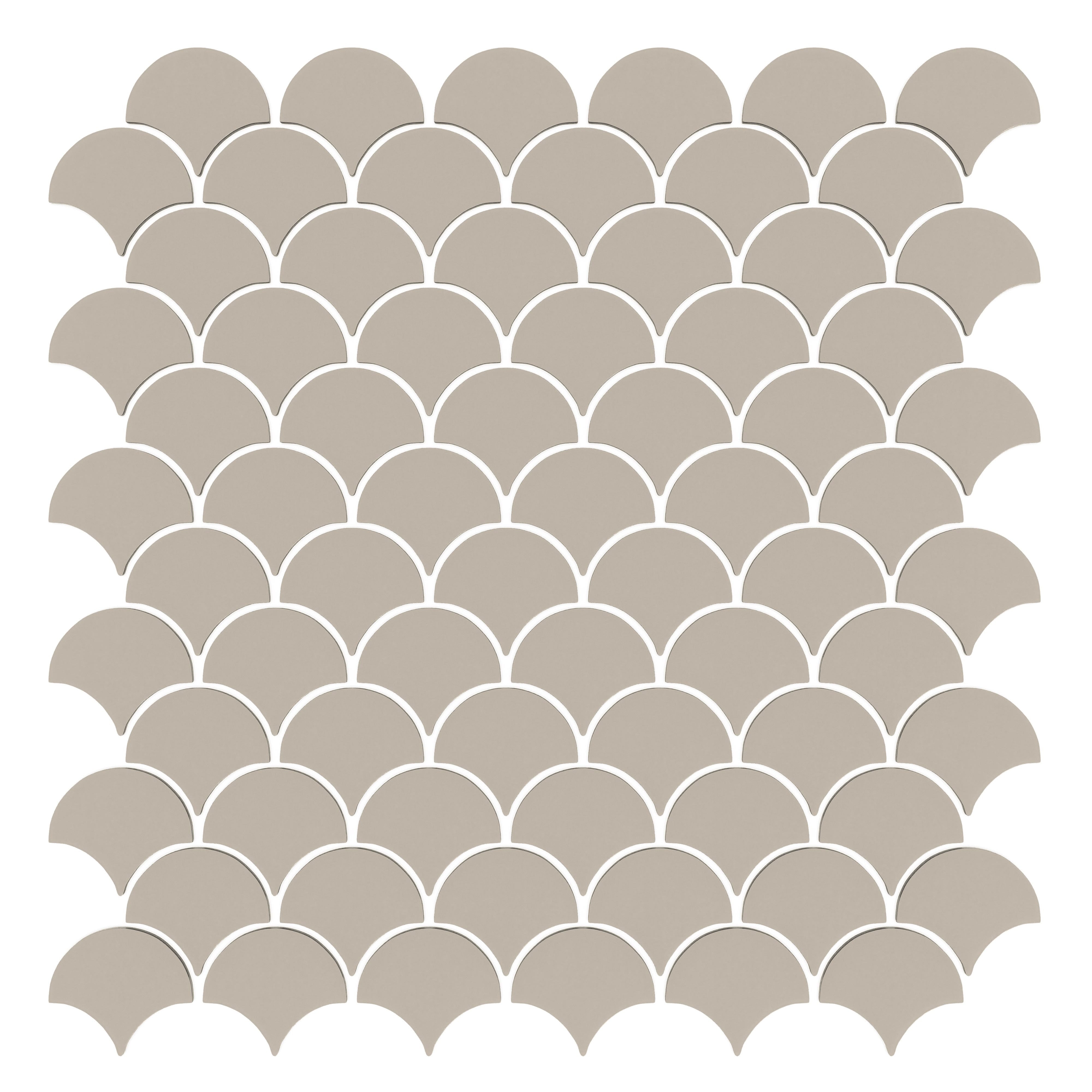 CADENCE GLASS: Barrelhouse Beige Scales Mosaic (11"x12"x6-mm | matte | pressed)
