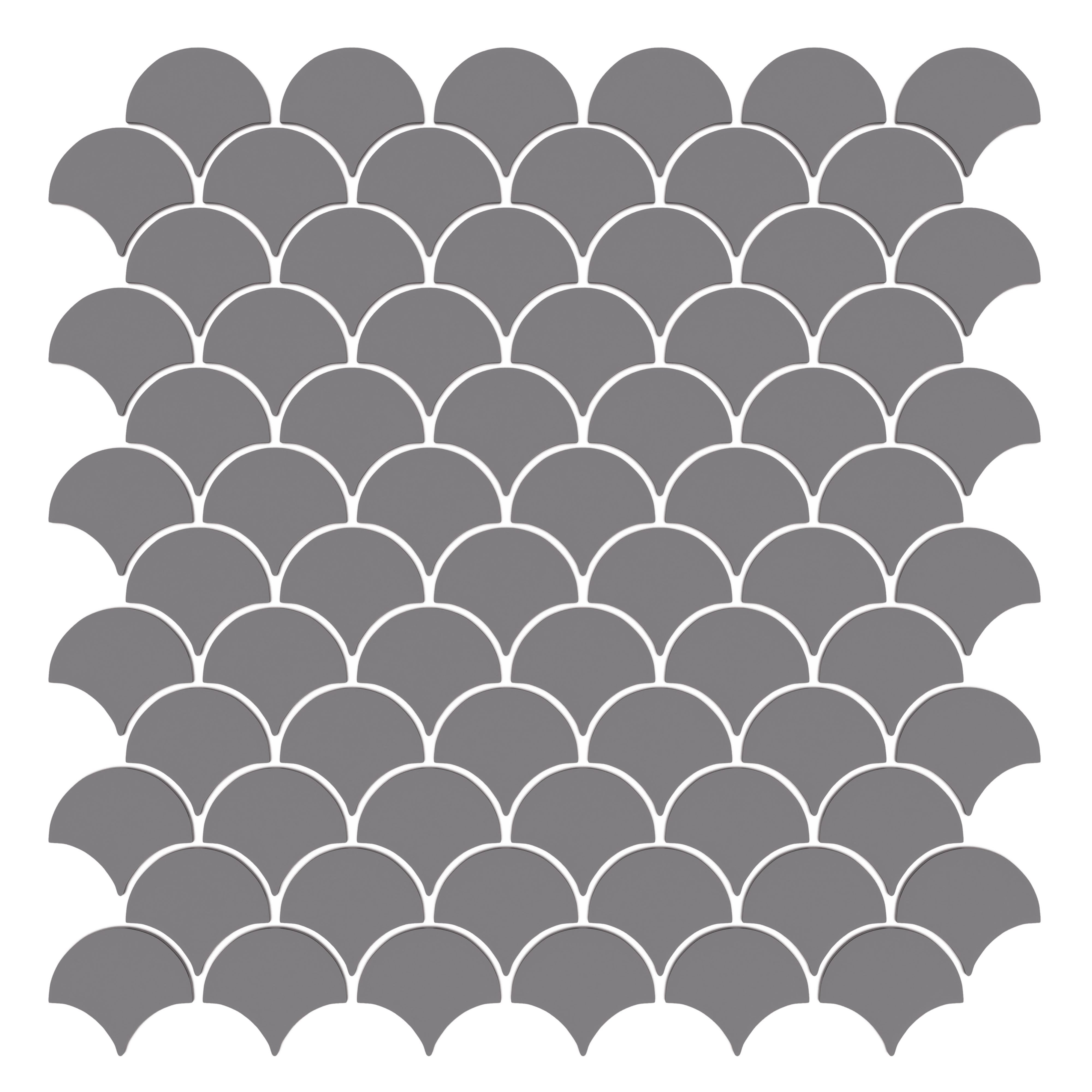 CADENCE GLASS: Smoke Verse Scales Mosaic (11"x12"x6-mm | matte | pressed)