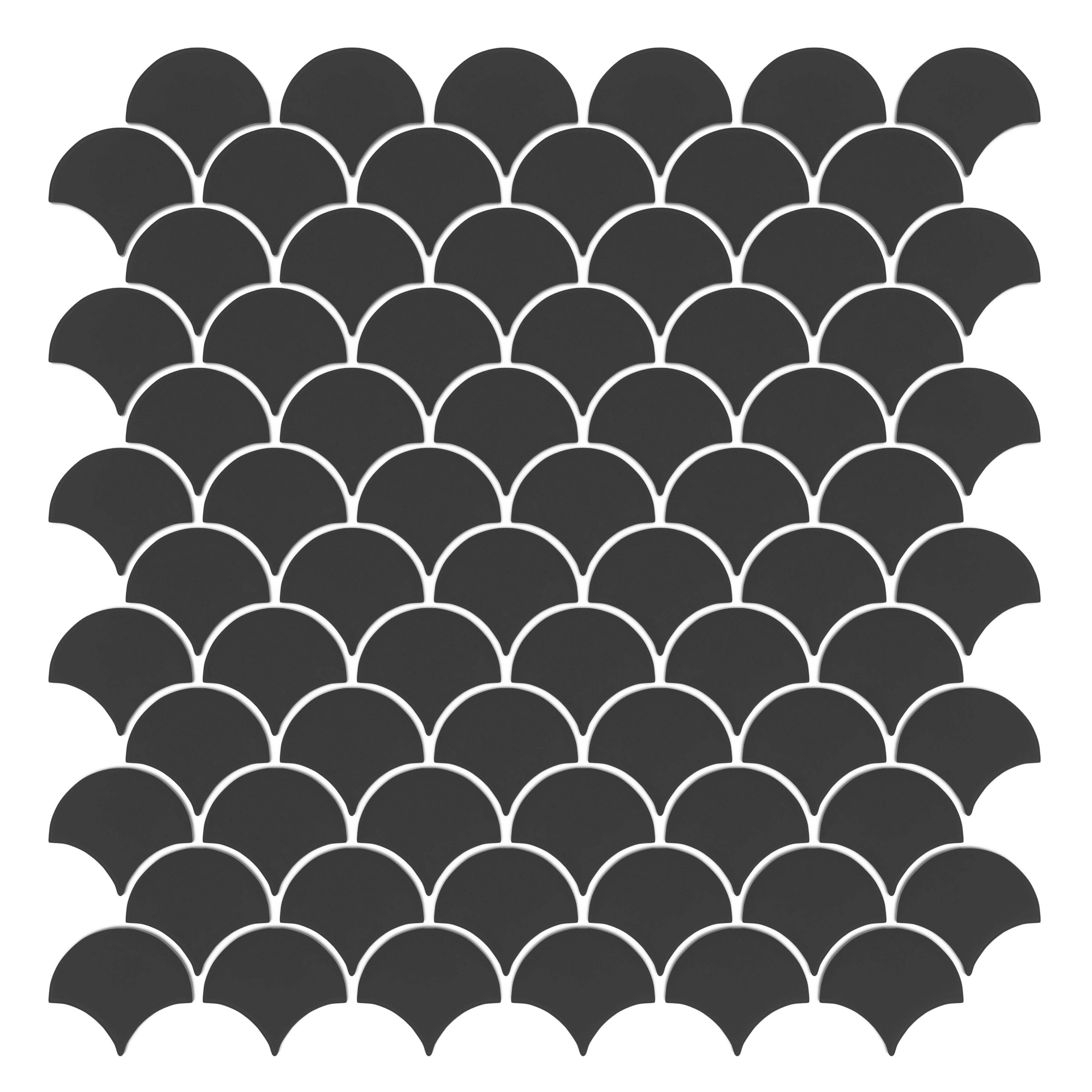 CADENCE GLASS: Midnight Bridge Scales Mosaic (11"x12"x6-mm | matte | pressed)