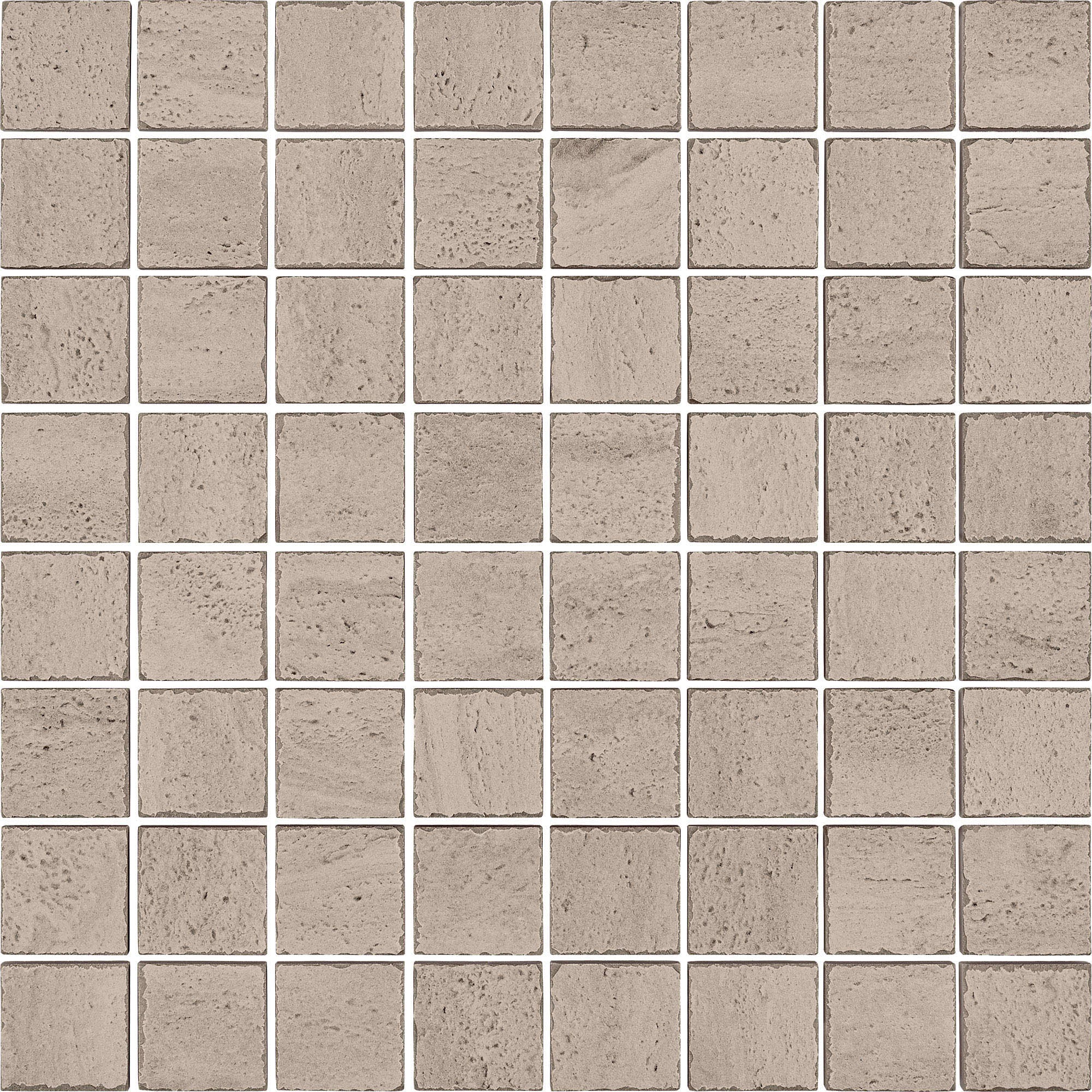 ETERNAL RADIANCE: Enduring Taupe Straight Stack 1.5X1.5 Mosaic (12"x12"x8-mm | natural | tumbled)