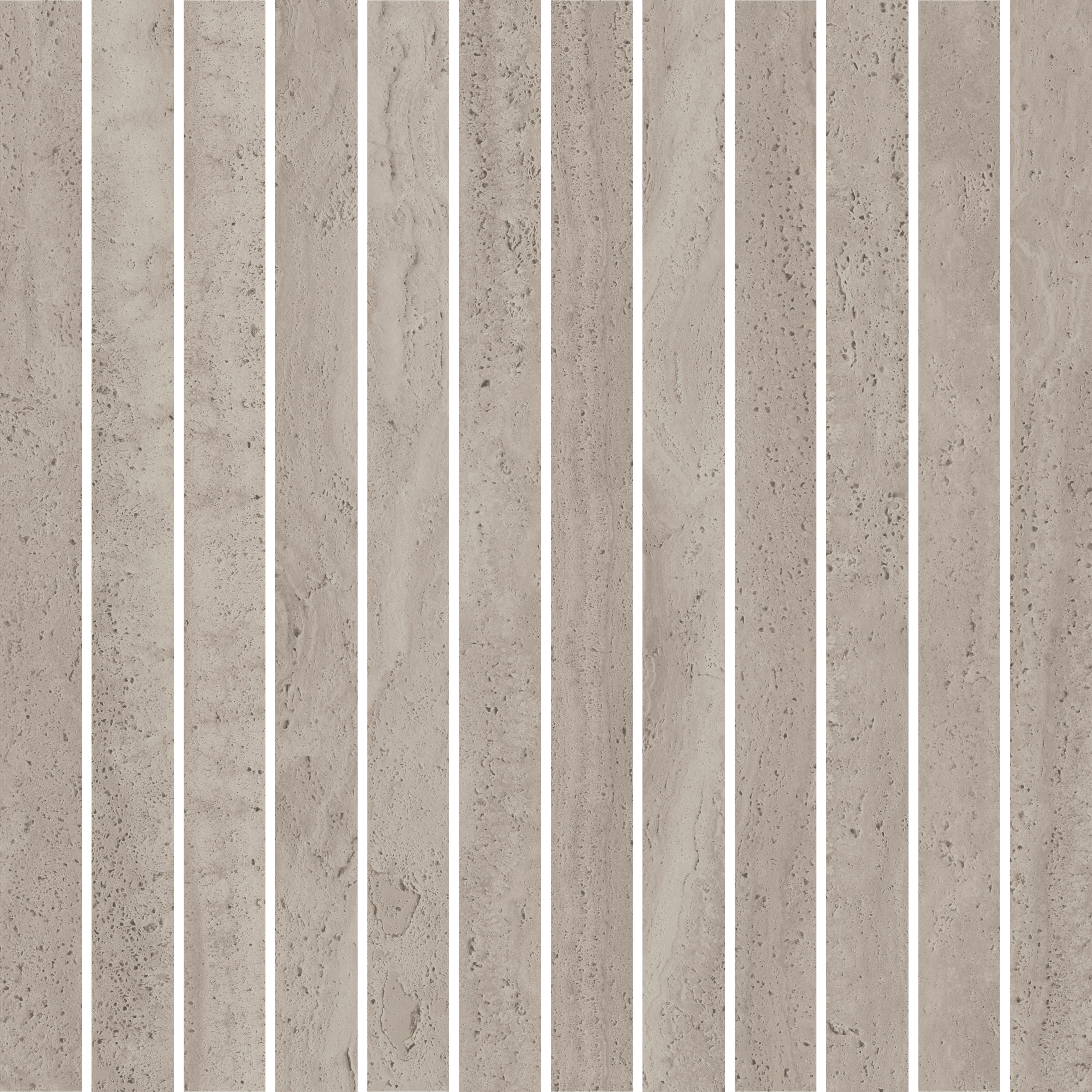 ETERNAL RADIANCE: Enduring Taupe Straight Stack 1X12 Mosaic (12"x12"x8-mm | polished | rectified)