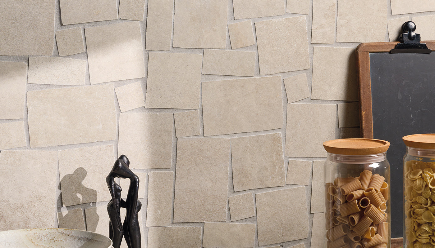Fabrika SAND porcelain mosaic tile by Emil, silktech finish, 13"x14" size. Premium Italian porcelain for floors and walls.