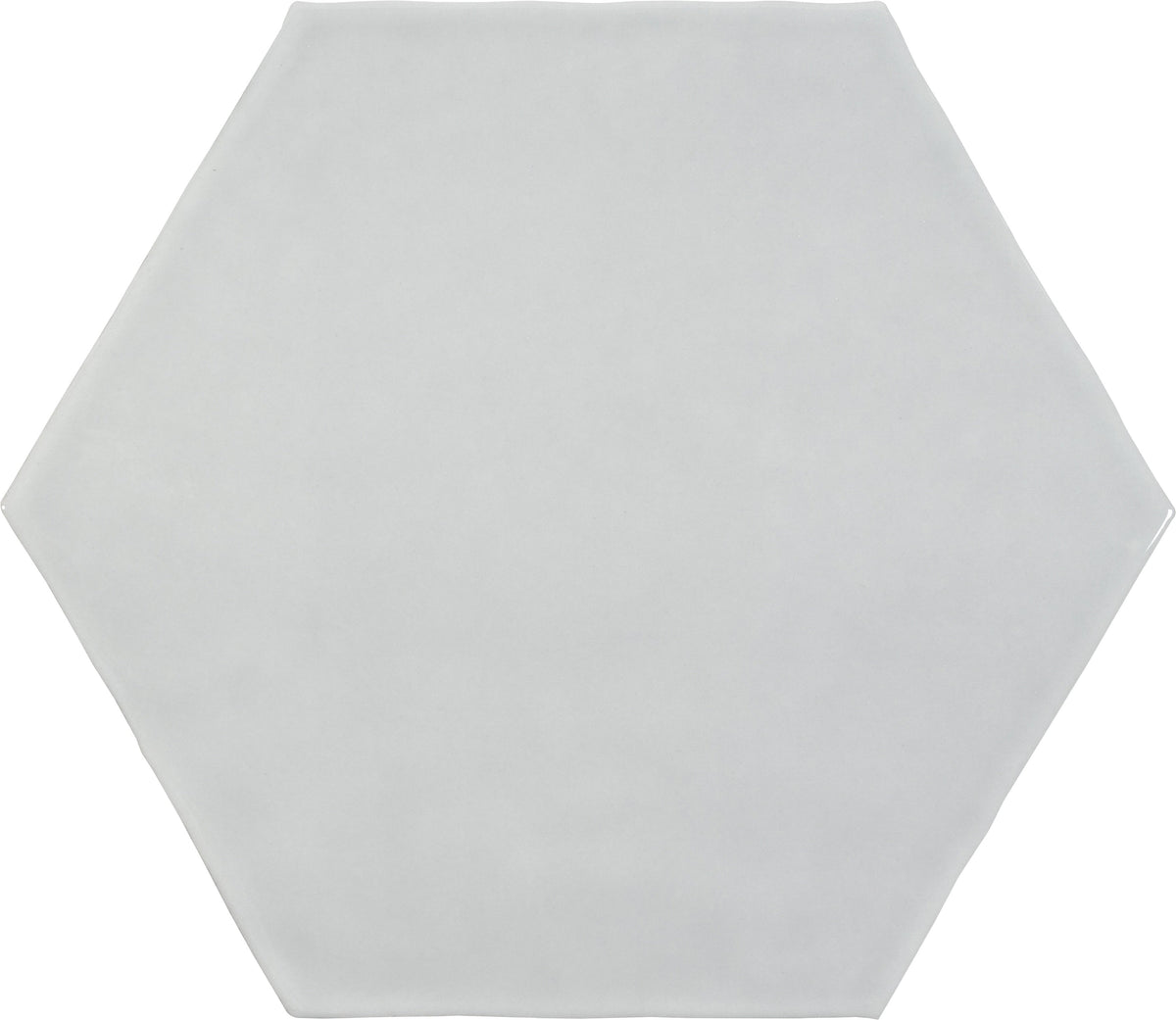 TERAMODA: Silver Hexagon Hexagon Ceramic Field Tile (6"×6 13/16"×11/32" | Glossy | Pressed)