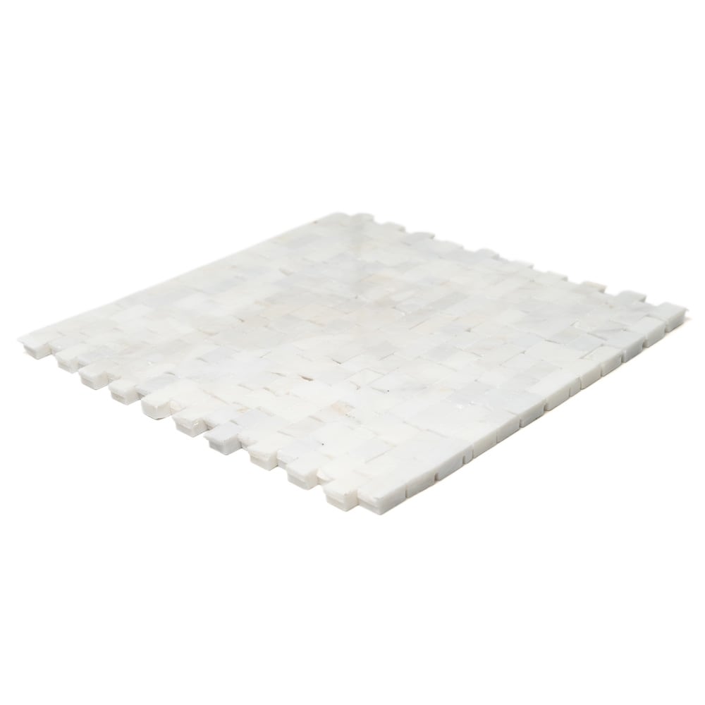Bella White Tessera Marble Mosaic (11 3/4"×12"×3/8" | honed | rustic)