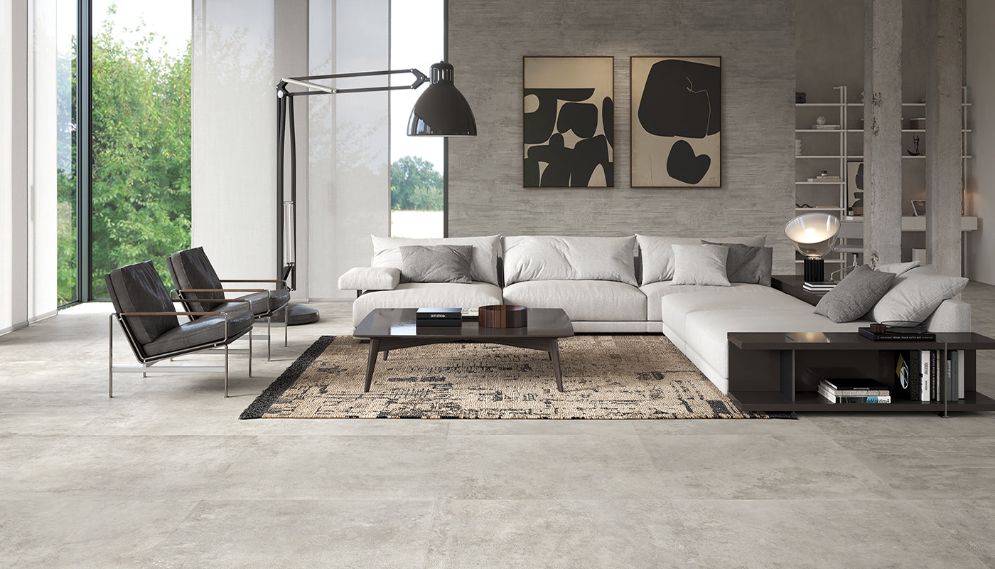 Fabrika GREY porcelain mosaic tile by Emil, silktech finish, 13"x14" size. Premium Italian porcelain for floors and walls.