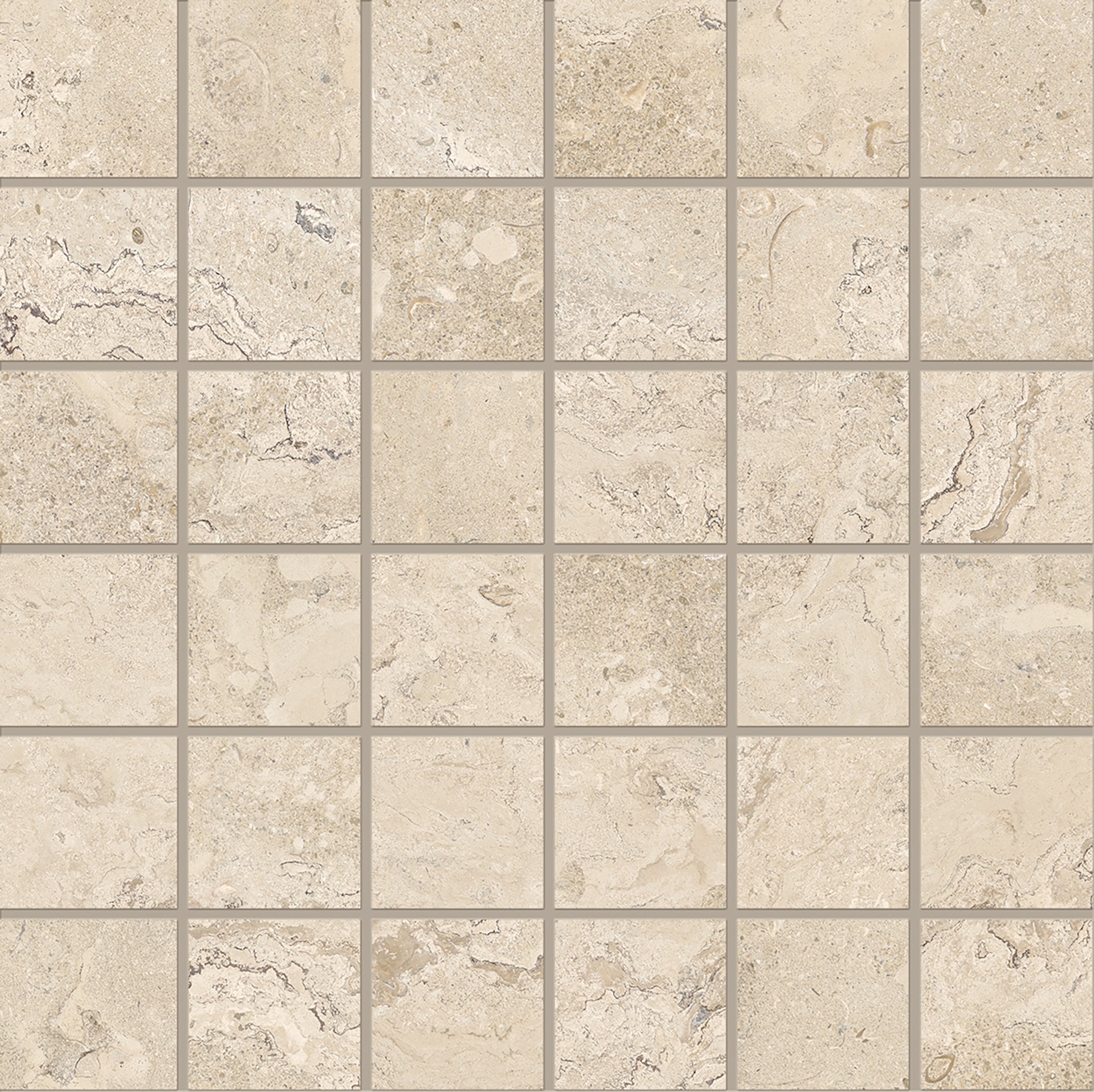 Unique Bourgogne Beige porcelain mosaic tile by Emil, 11 13/16"x11 13/16"x9-mm size. Premium Italian porcelain for floors and walls.