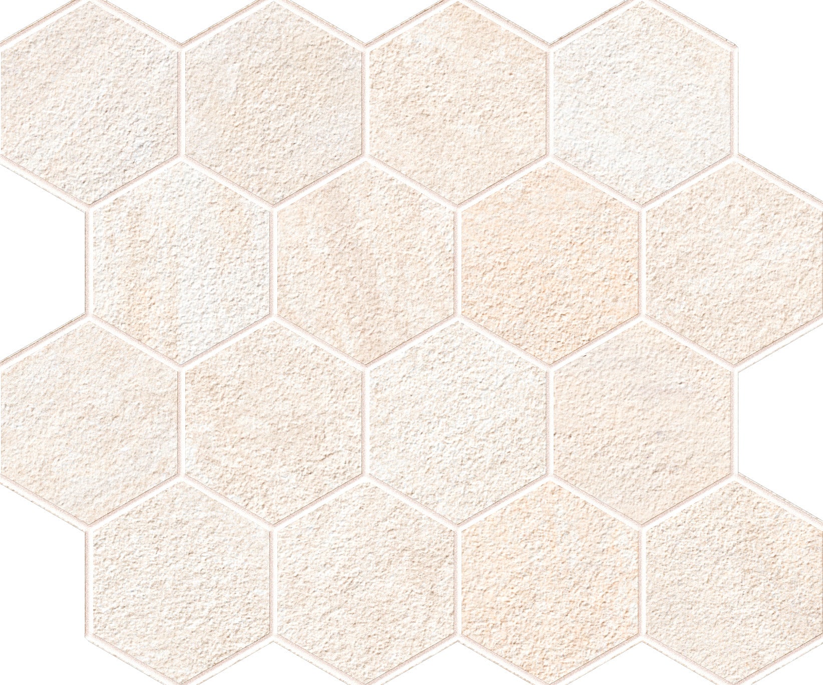 EXPLORE African Beige porcelain mosaic, top-down product view, 12"×10"×11/32" size. Premium porcelain for floors and walls.