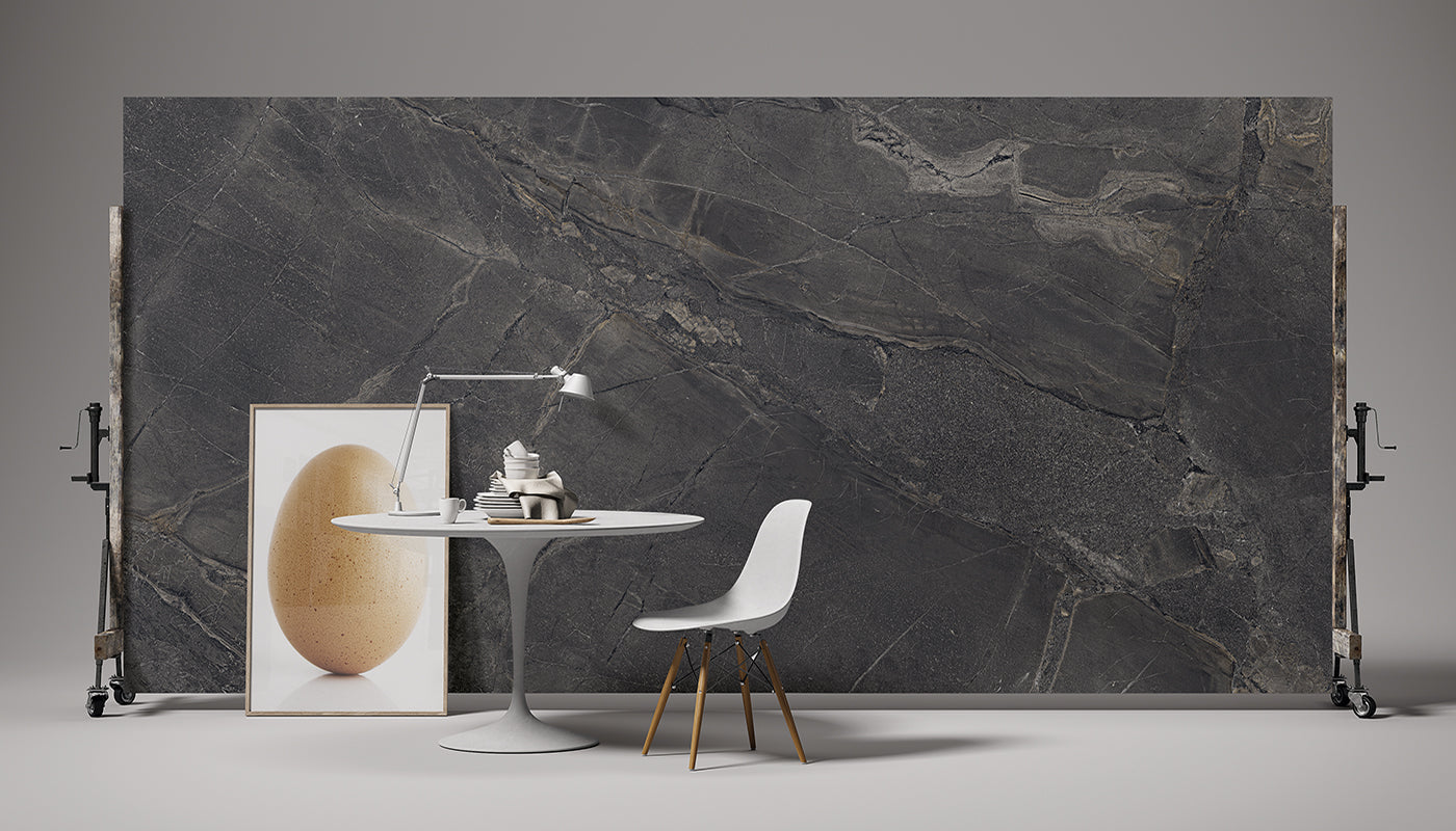 Level Stone Infinita Stone porcelain field tile by Emil, naturale finish, 63 25/32"x127 9/16"x12-mm size. Premium Italian porcelain for floors and walls.