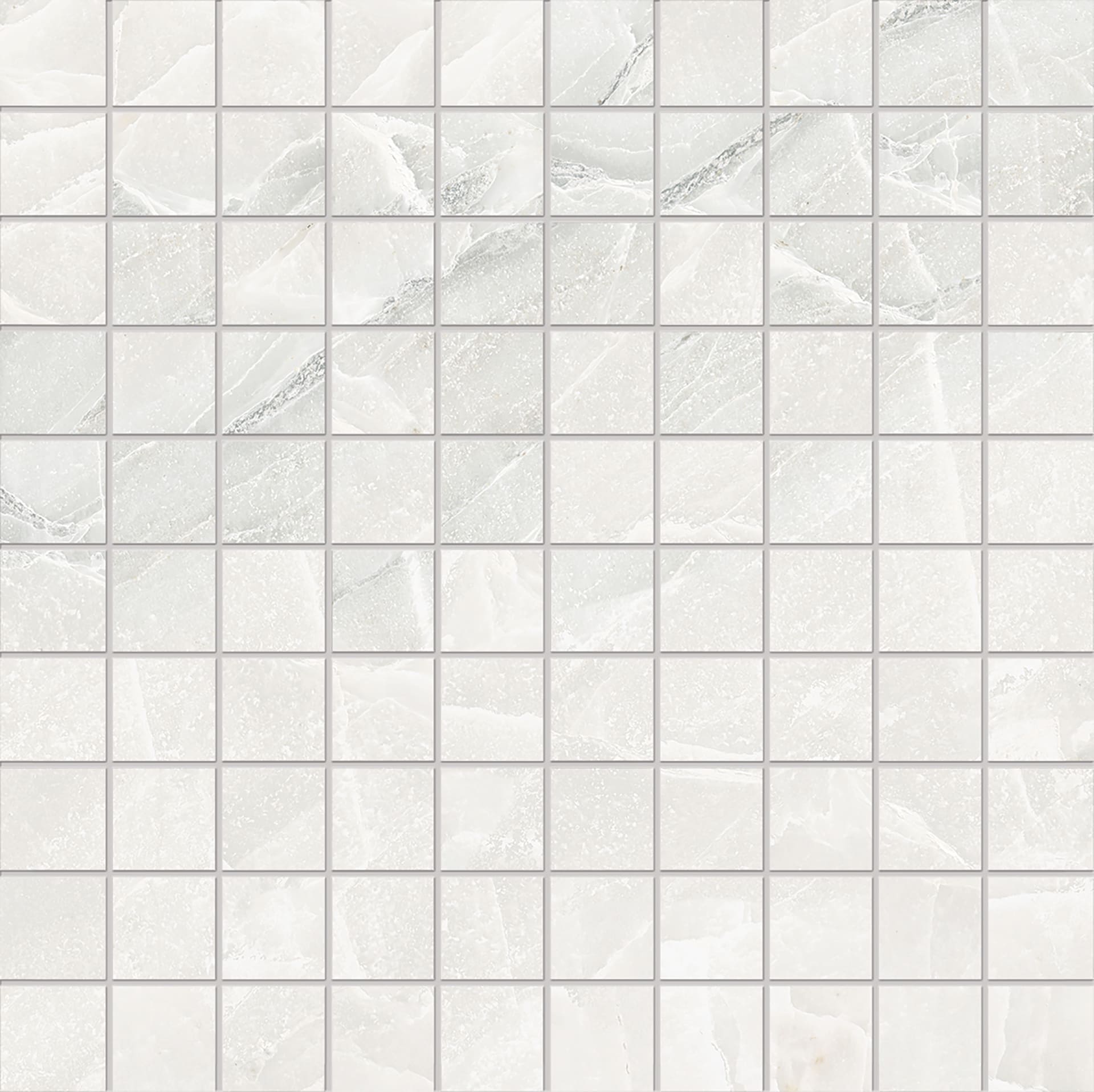 Tele Di Marmo Selection WHITE PARADISE porcelain mosaic tile by Emil, full lappato finish, 12"x12" size. Premium Italian porcelain for floors and walls.