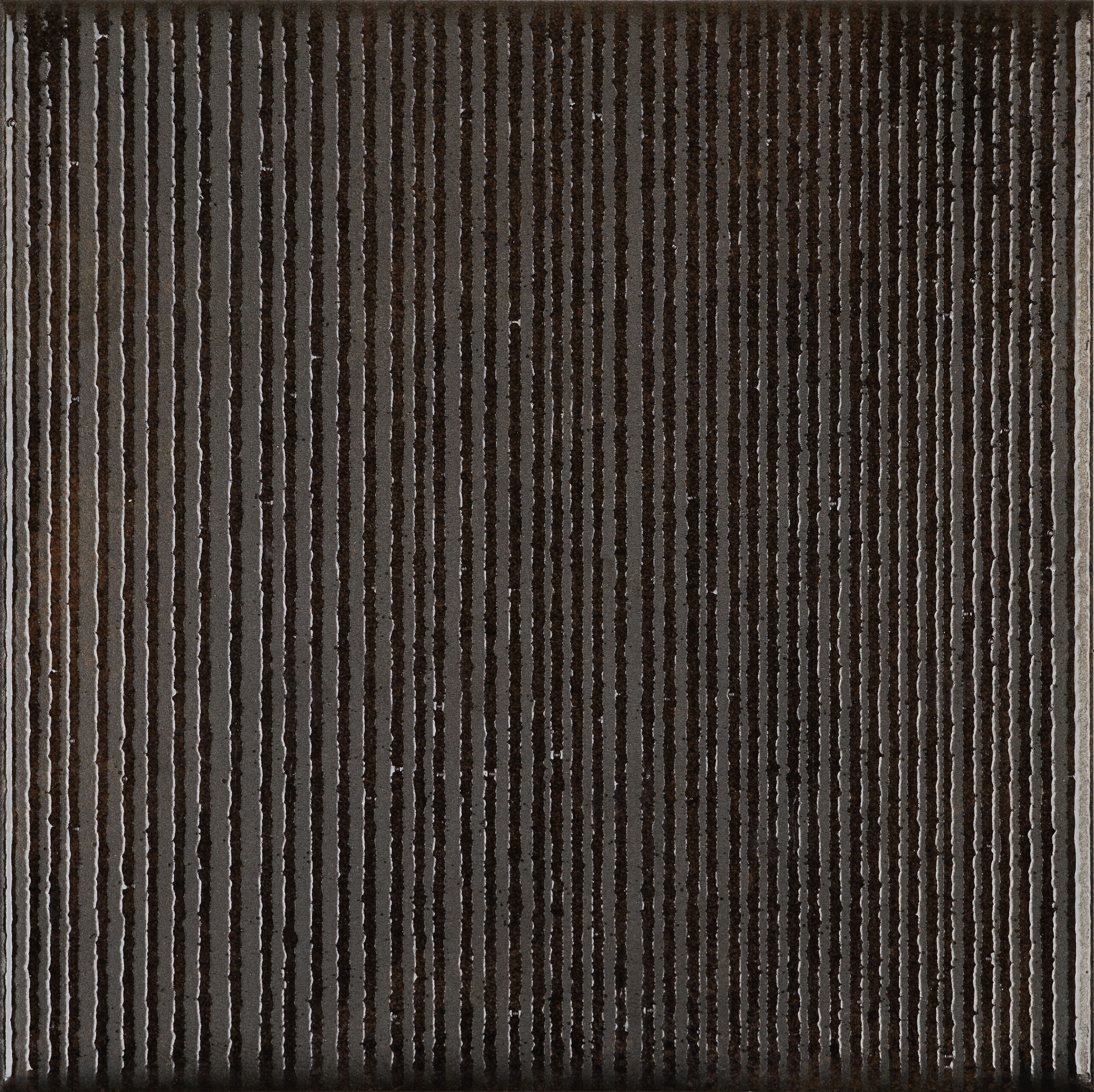 SCULPTED HARMONY: Charcoal Rhythm Textured Field Tile (6"x6"x8.6-mm | glossy | pressed)