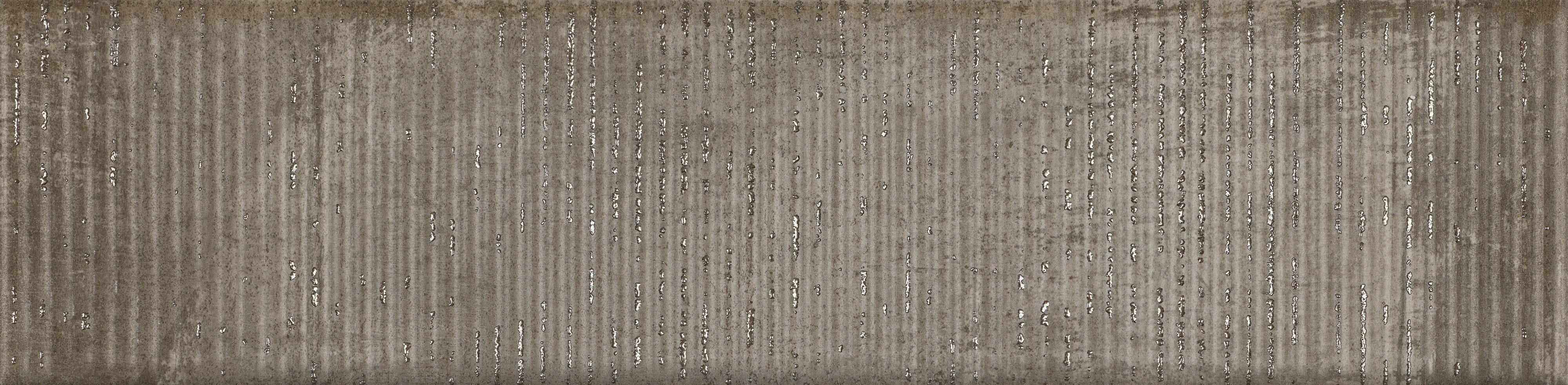 METALLIC REVERIE: Pewter Ponder Groved Field Tile (4"x16"x8-mm | matte | pressed)