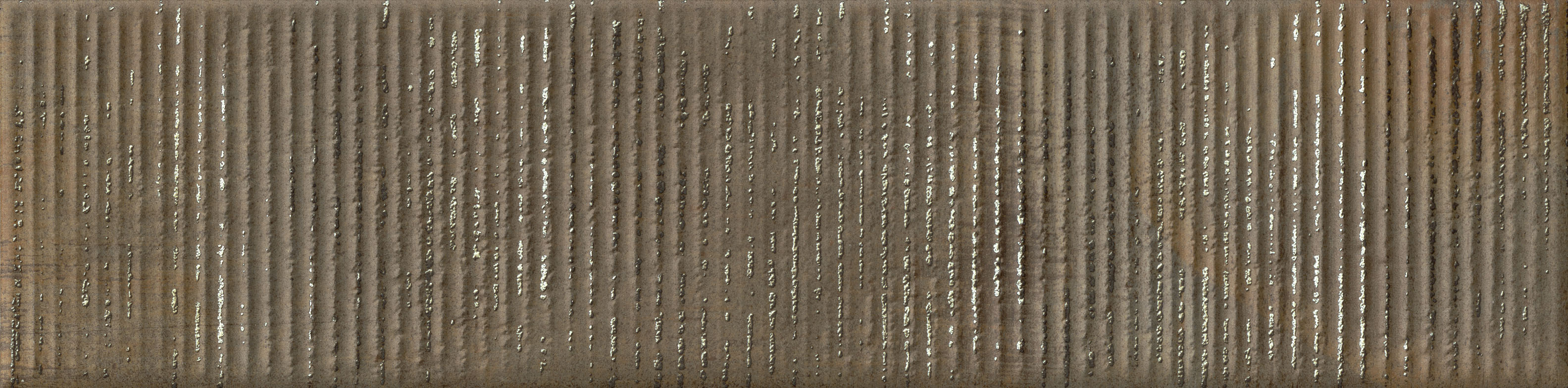 METALLIC REVERIE: Copper Fantasia Groved Field Tile (4"x16"x8-mm | matte | pressed)