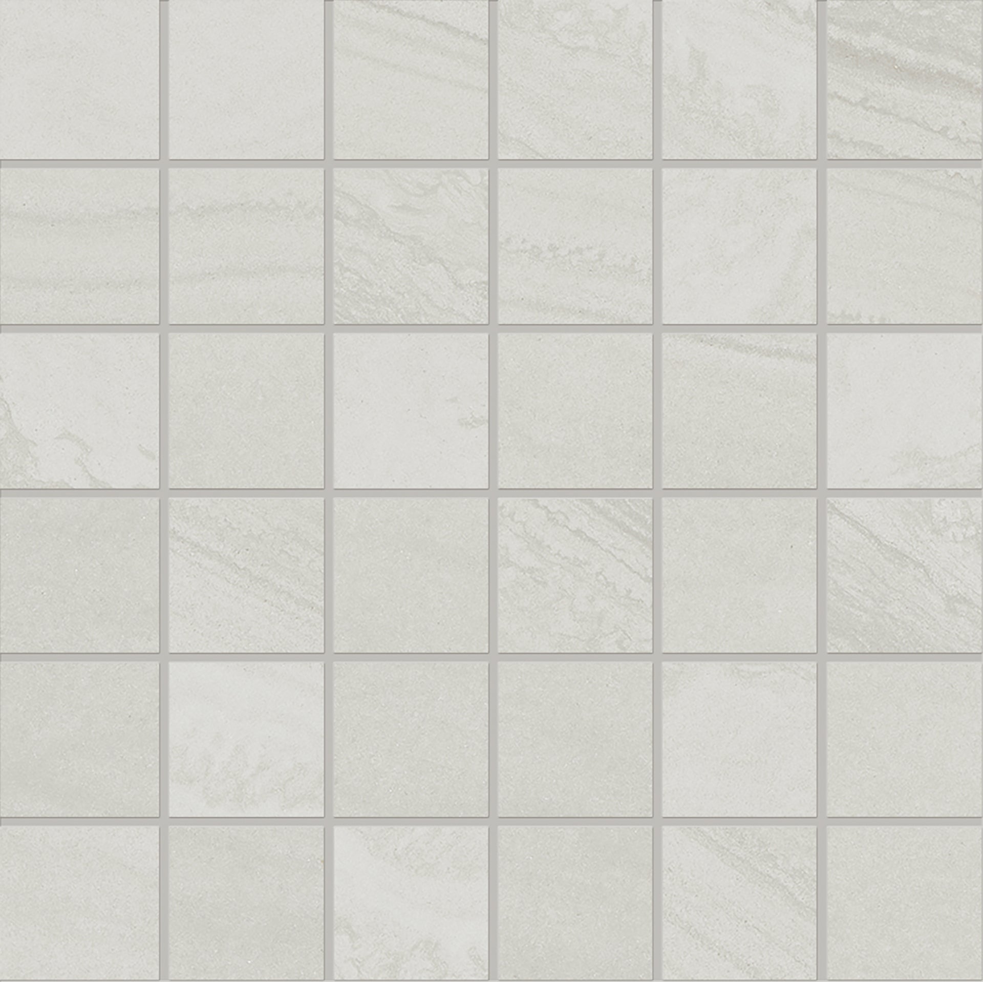 Varana Stone Light Grey porcelain mosaic tile by Emil, 1 15/16"x1 15/16"x9-mm size. Premium Italian porcelain for floors and walls.