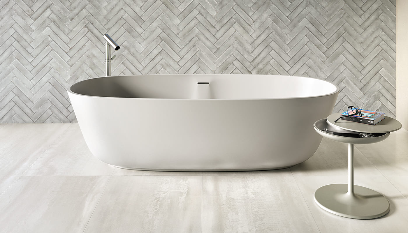 Metallica STEEL WHITE porcelain mosaic tile by Emil, naturale finish, 12"x12" size. Premium Italian porcelain for floors and walls.