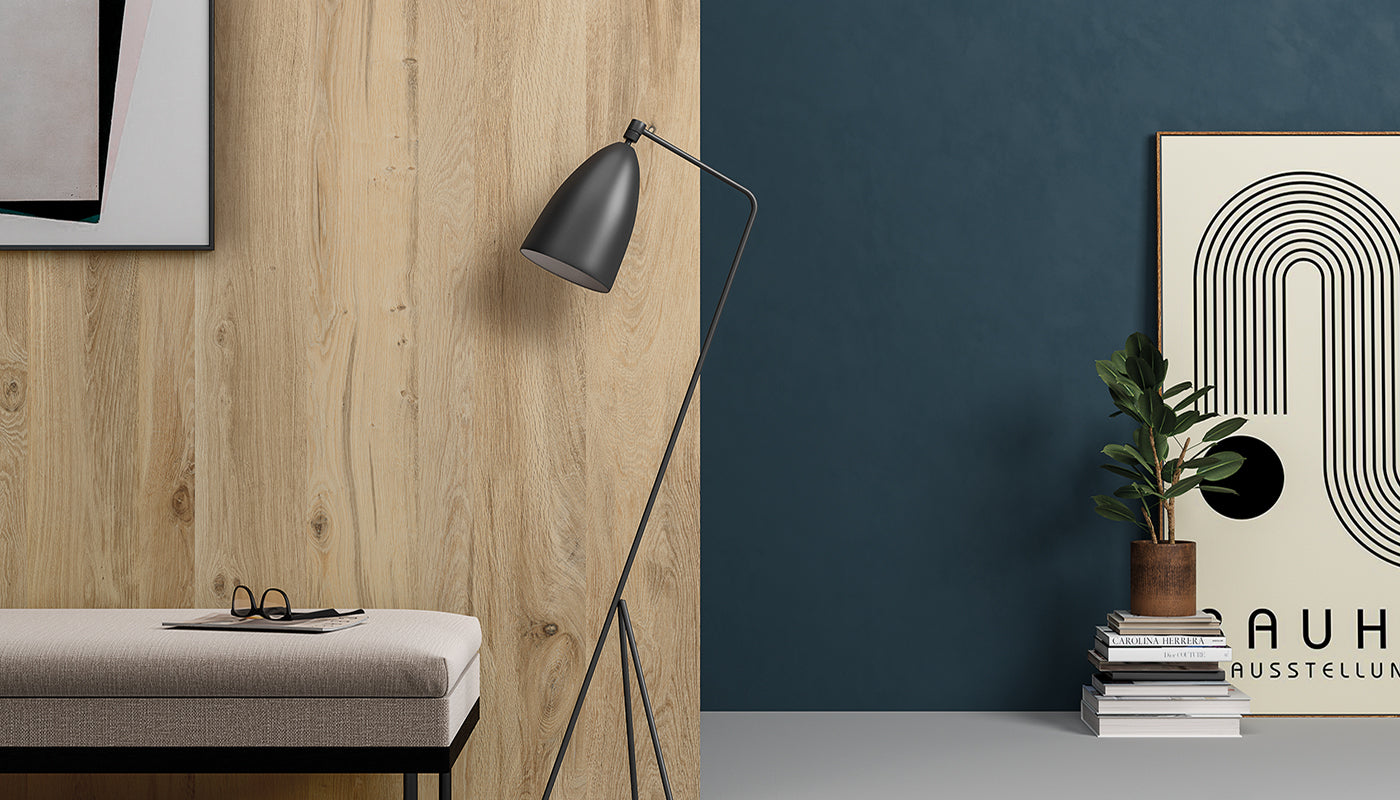 Level Wood Blonde Oak porcelain field tile by Emil, naturale finish, 63 25/32"x127 9/16"x12-mm size. Premium Italian porcelain for floors and walls.