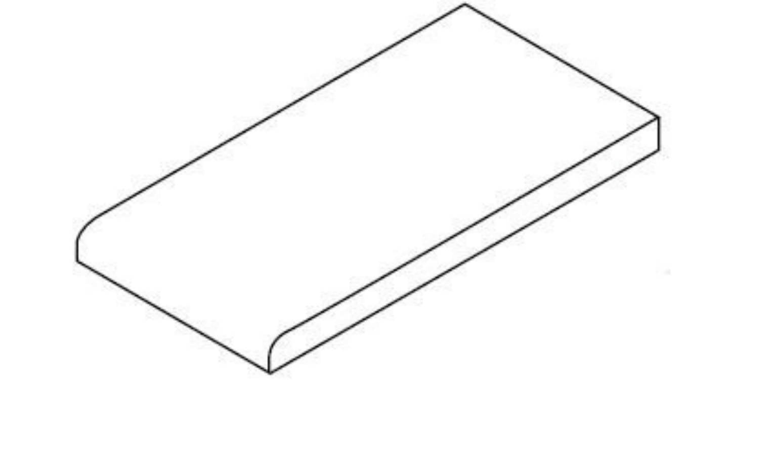 NERI: White Single Short Bullnose Trim (3"x6" | Glossy)