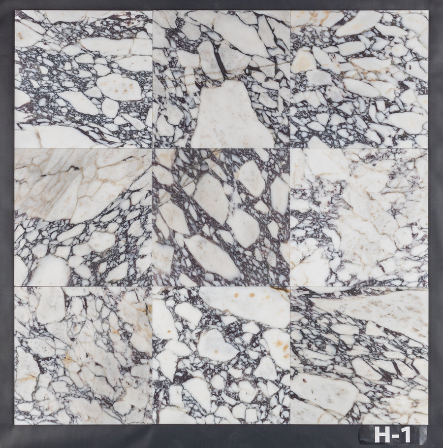 BIANCO VIOLETTA:  Marble Field Tile (12"x12"x3/8" | honed)