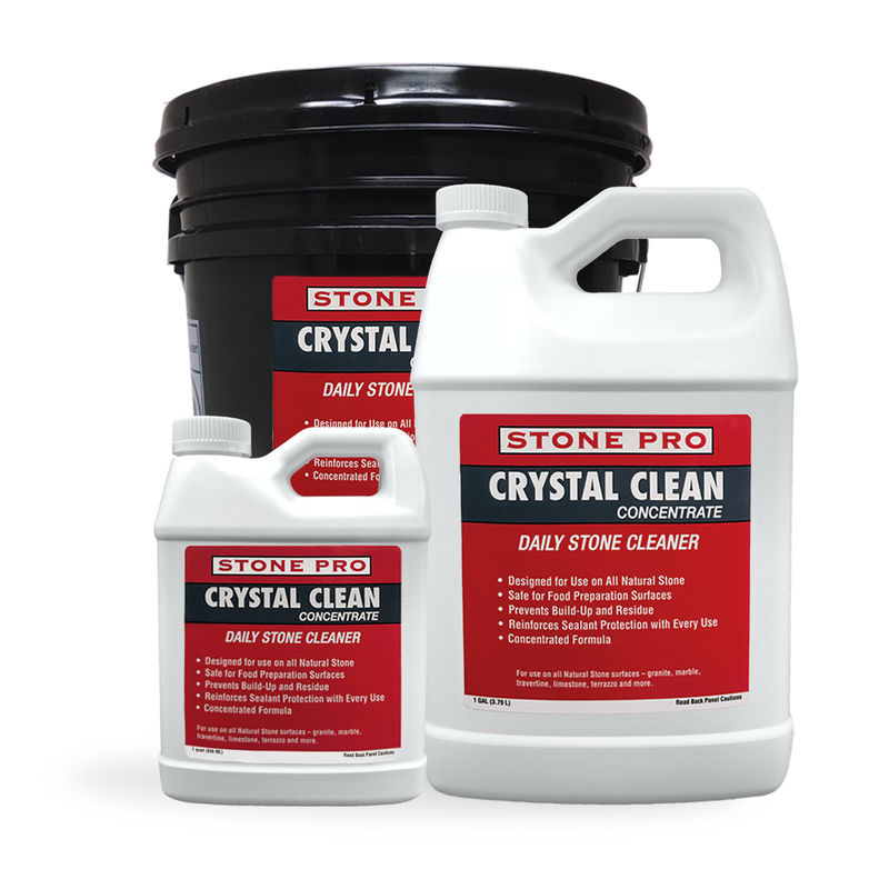 Crystal Clean - Daily Stone Cleaner and Sealer tile and surface collection
