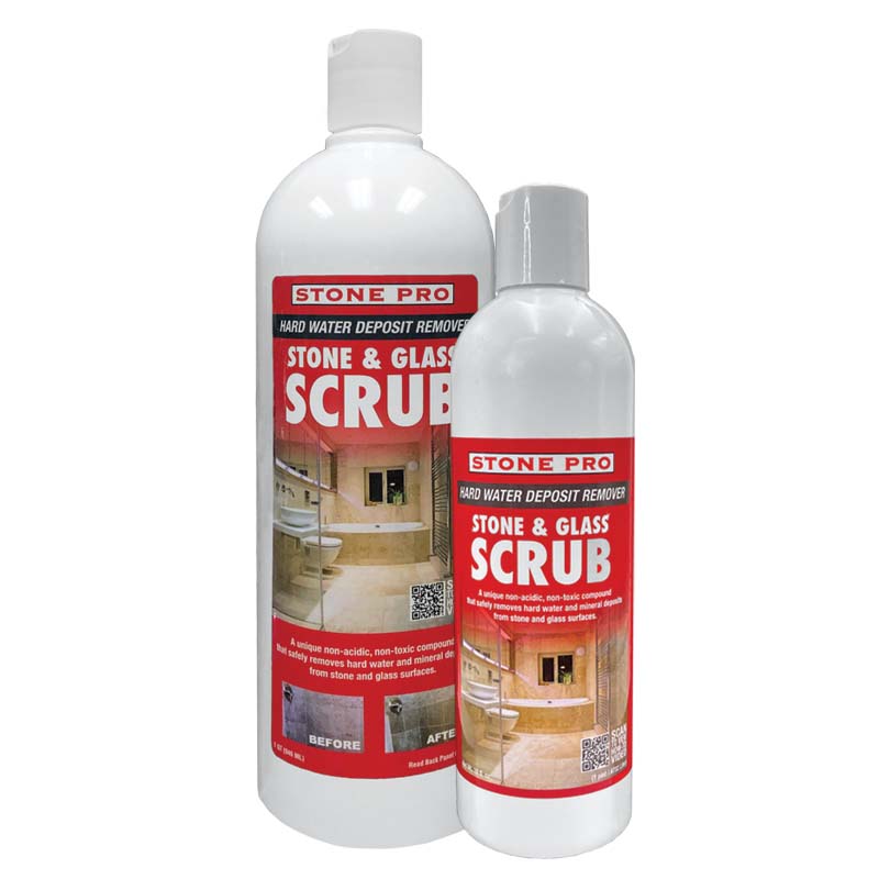 Stone and Glass Scrub - Hard Water Deposit Remover tile and surface collection